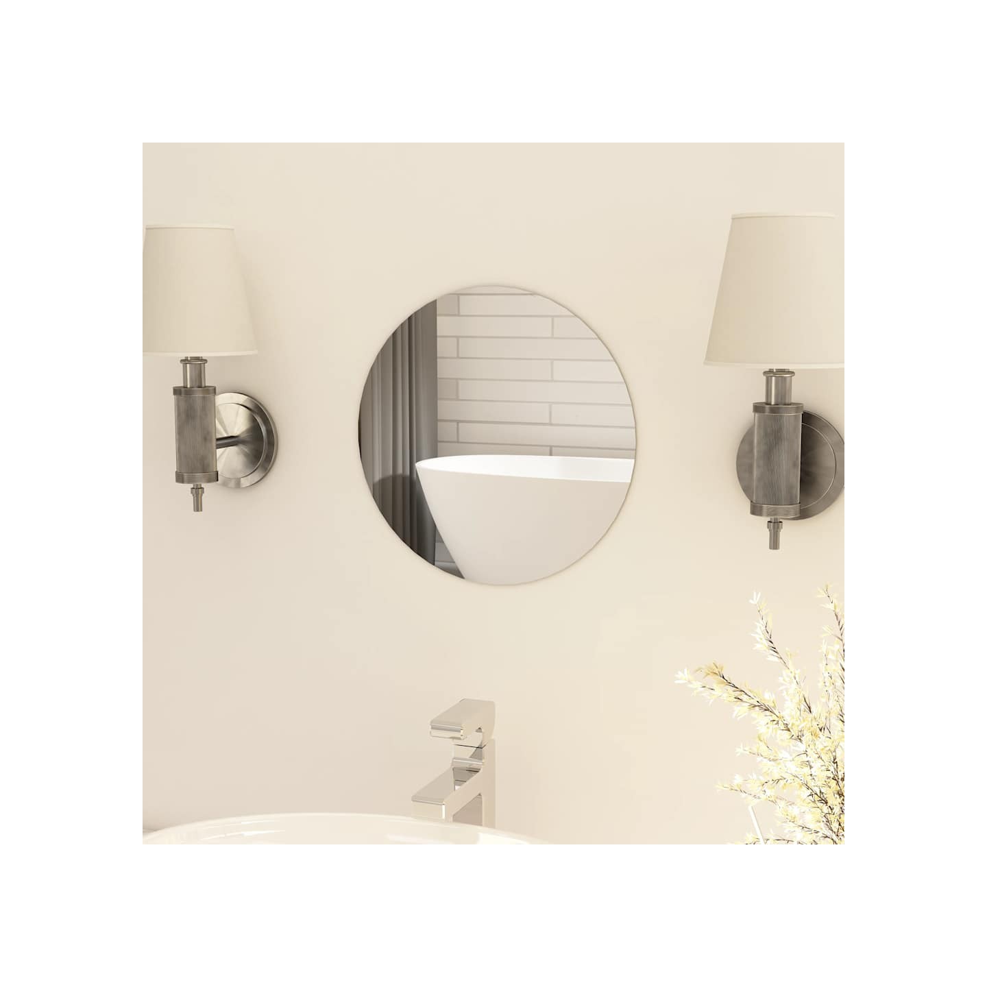 Miroir rond sans cadre 30 cm Verre