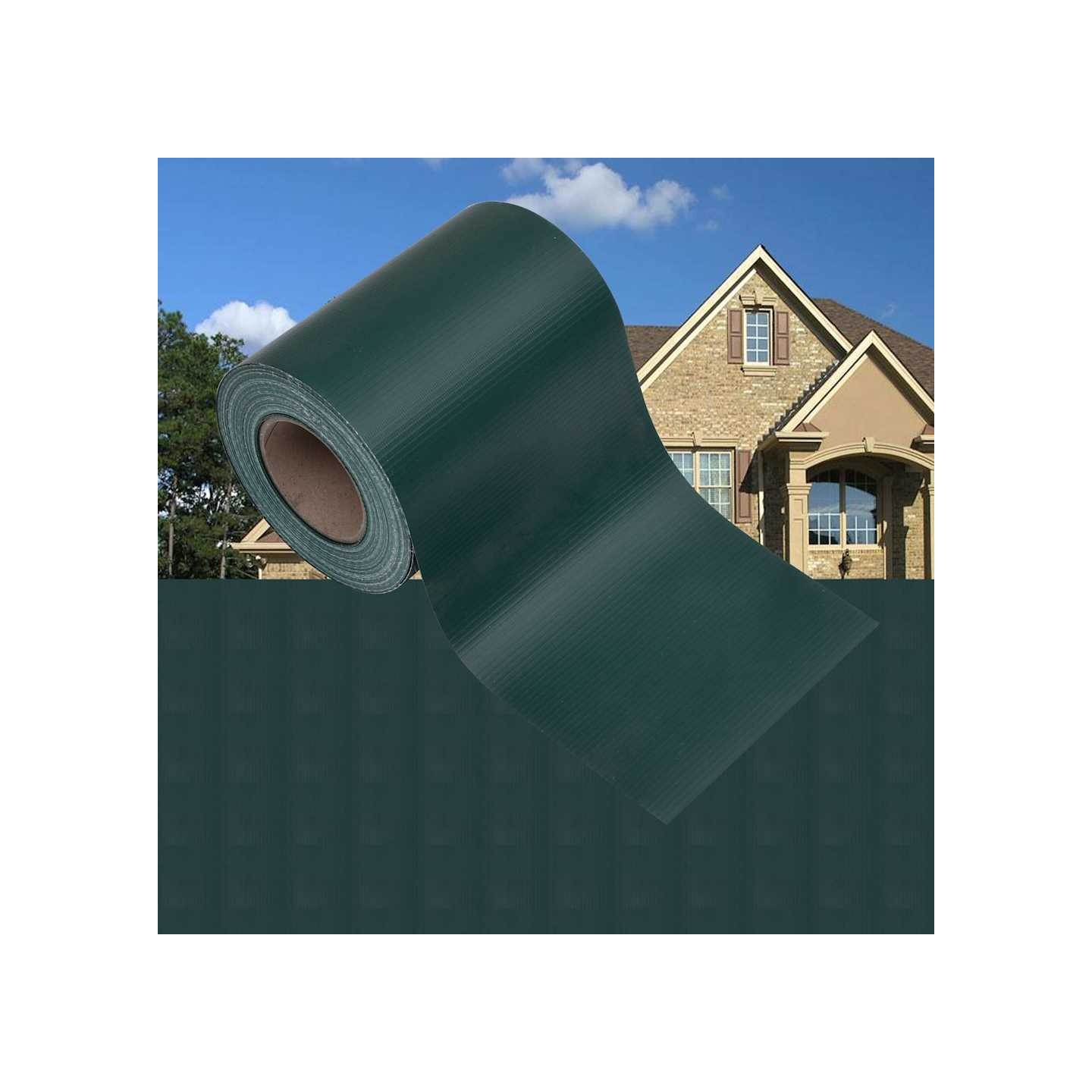 Bande de confidentialité PVC 35 x 0,19 m Vert mat