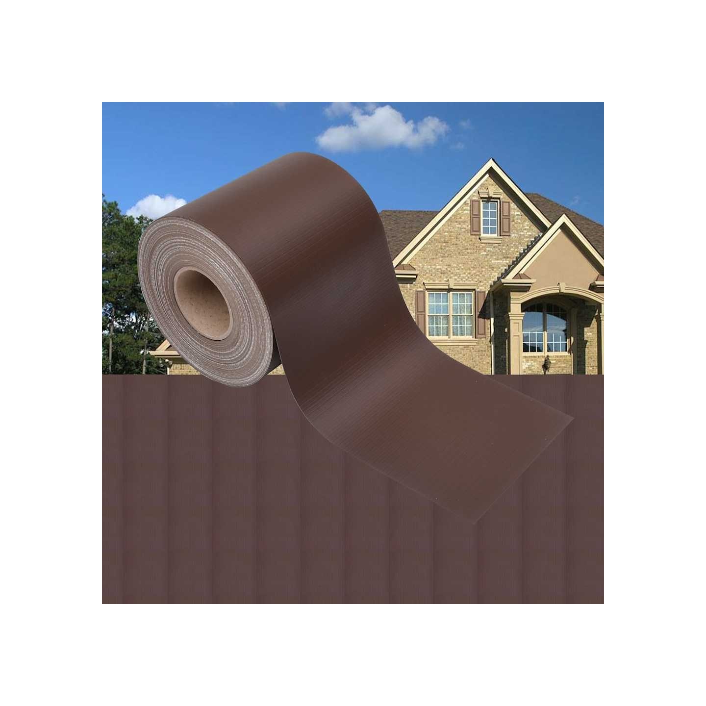 Bande de confidentialité PVC 35 x 0,19 m Marron