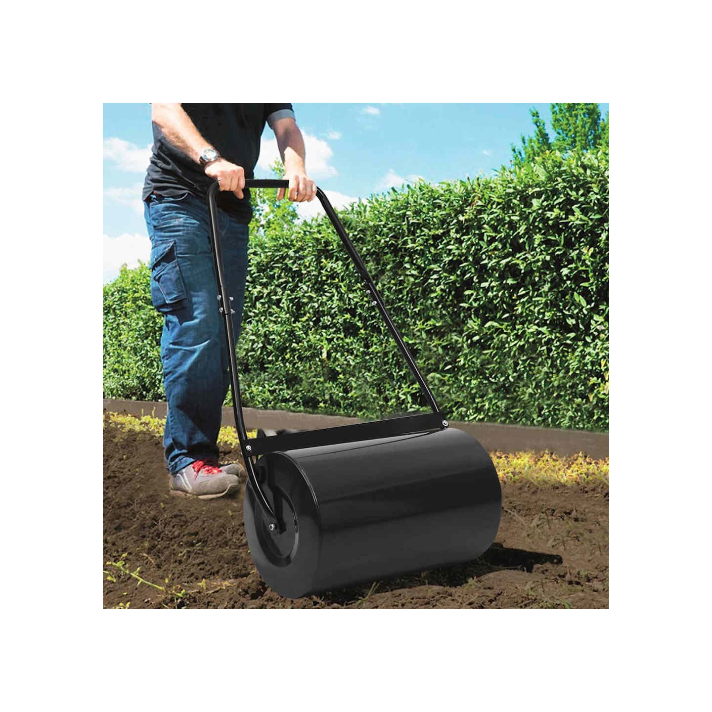Rouleau à gazon noir 63 cm 50 L