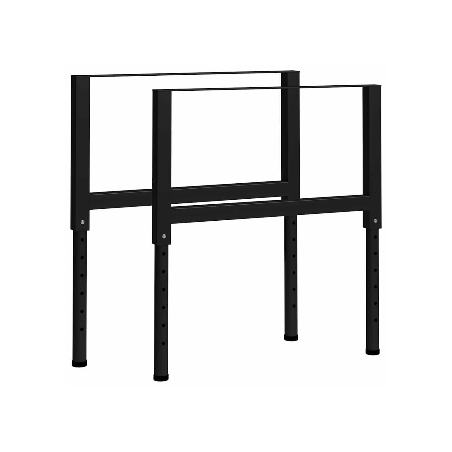 Cadres d'établi réglables 2 pcs Métal 85x(69-95,5) cm Noir