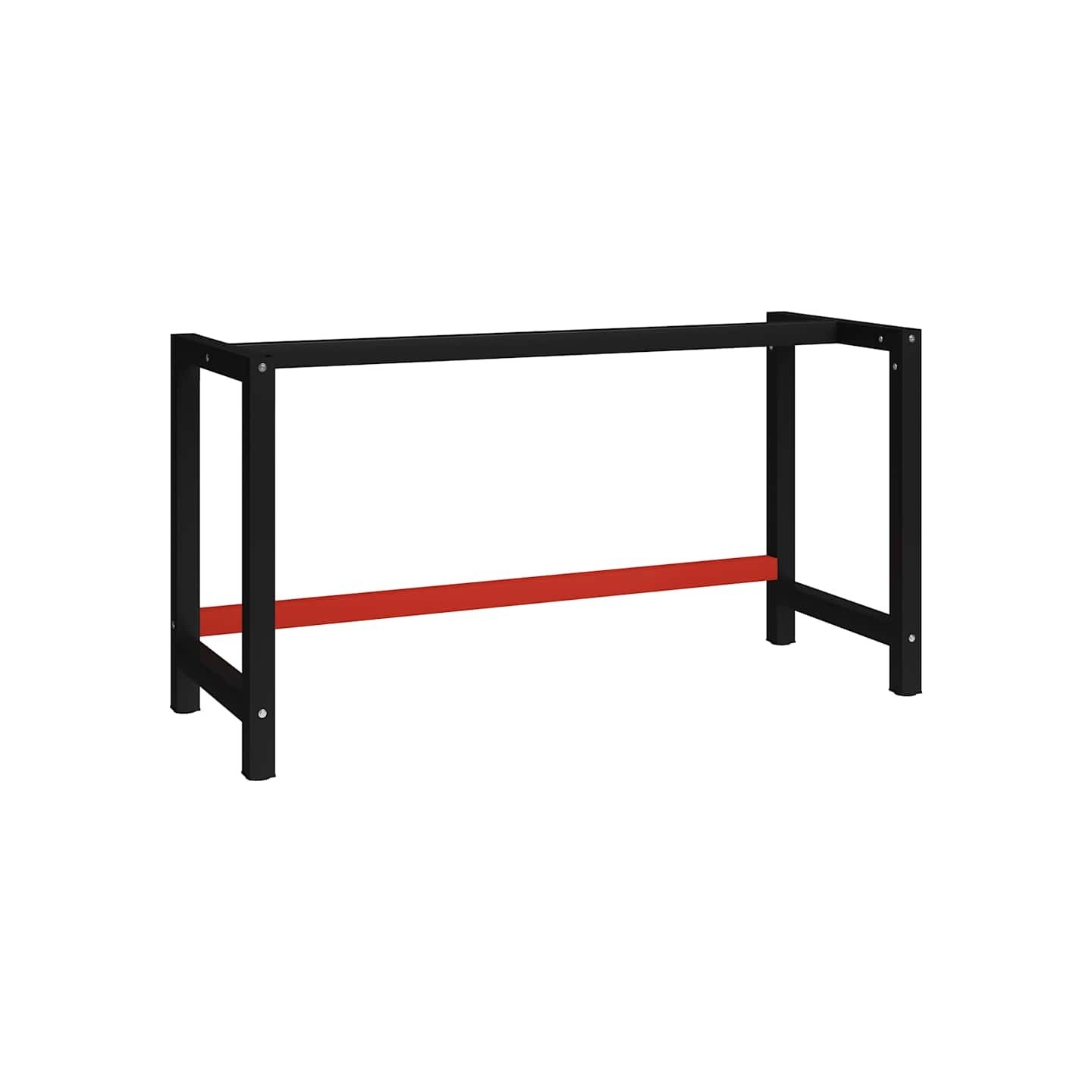 Cadre de banc de travail Métal 150x57x79 cm Noir et rouge