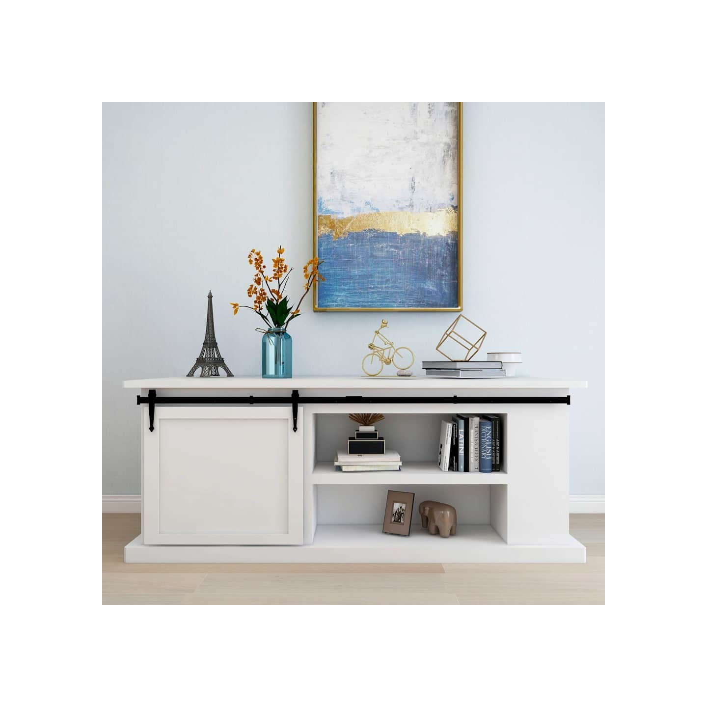Kit mini de porte d'armoire coulissante Acier au carbone 200 cm