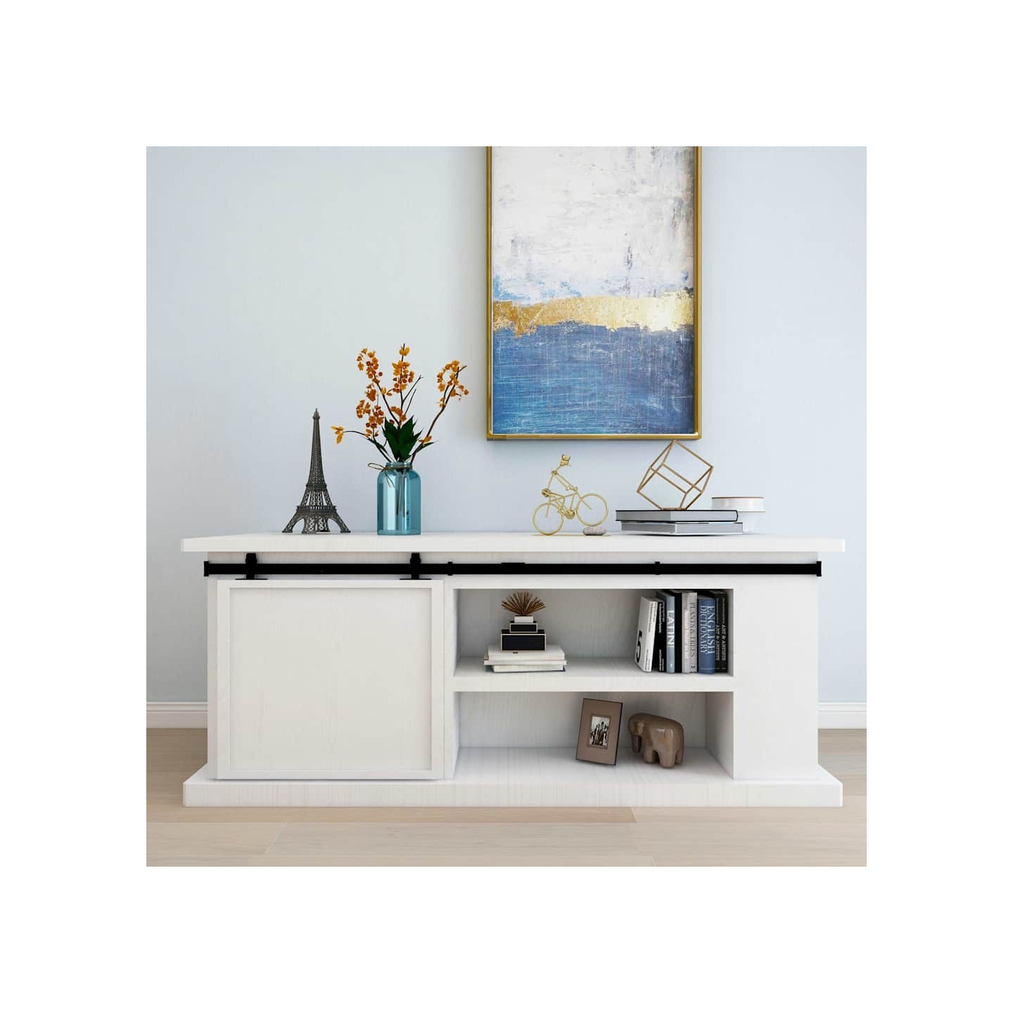 Kit mini de porte d'armoire coulissante Acier au carbone 200 cm