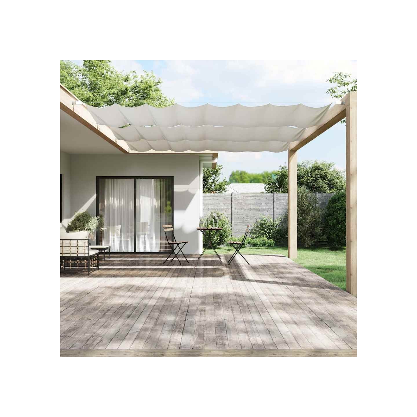 Auvent vertical Blanc 140x420 cm Tissu oxford