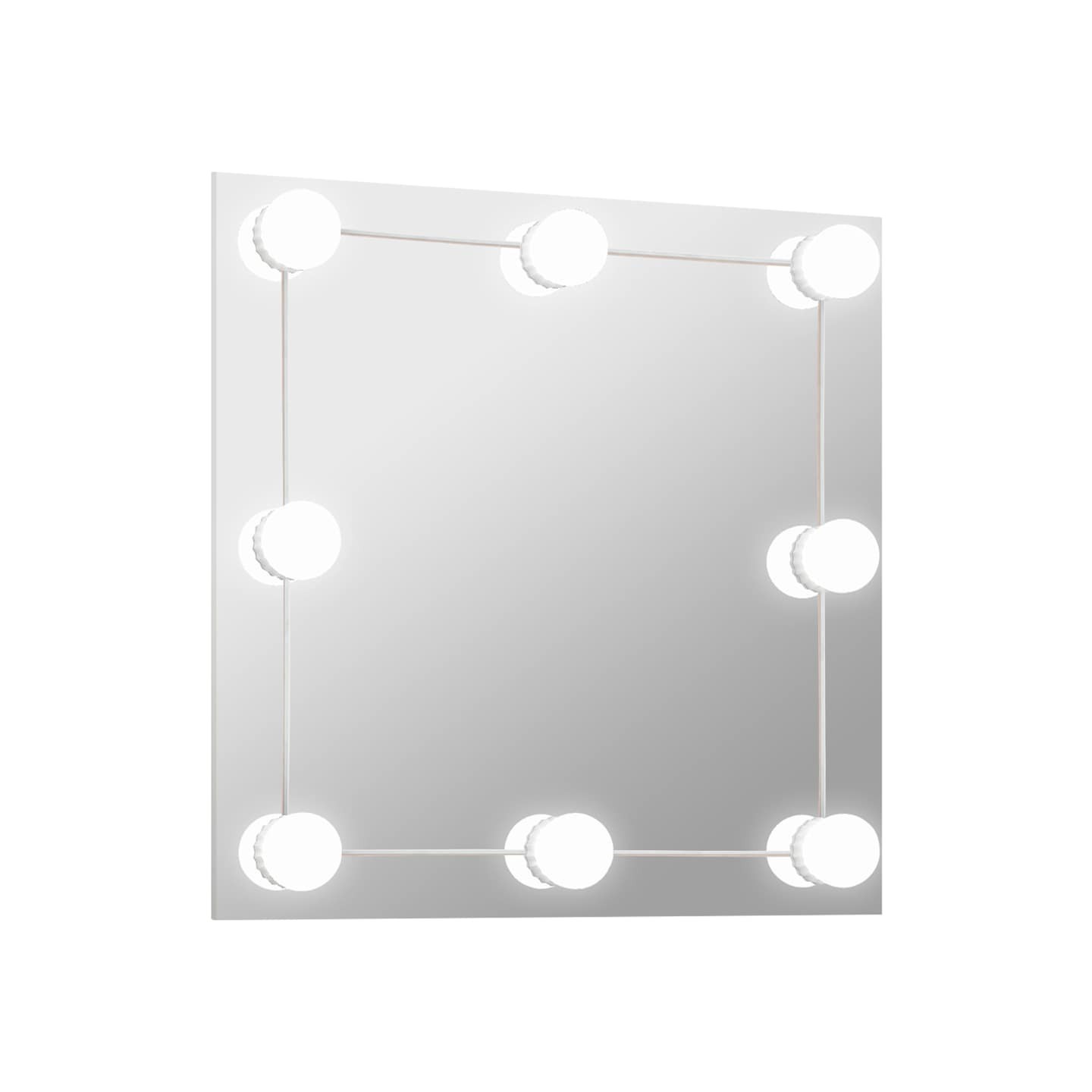 Miroir mural avec lampes LED Carré Verre