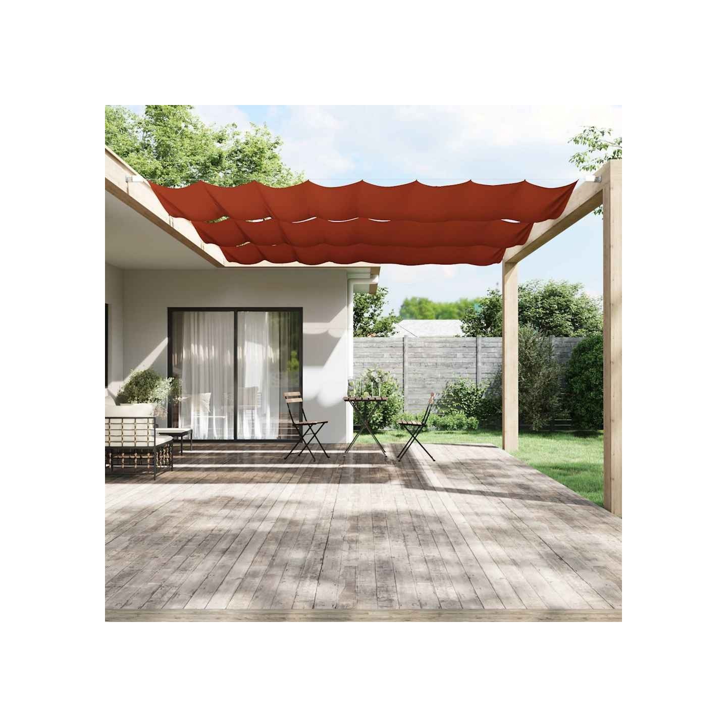 Auvent vertical Terre cuite 140x360 cm Tissu oxford