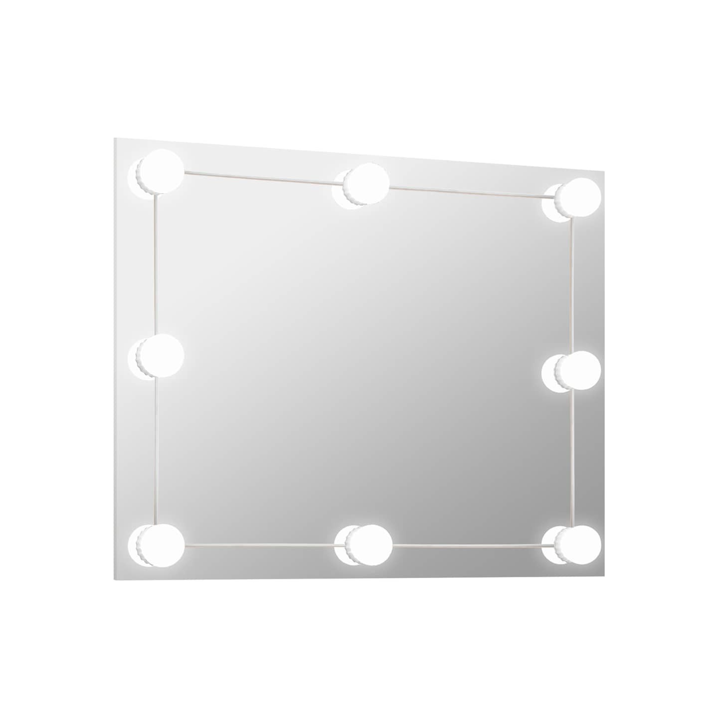 Miroir mural sans cadre avec lampes LED Rectangulaire Verre