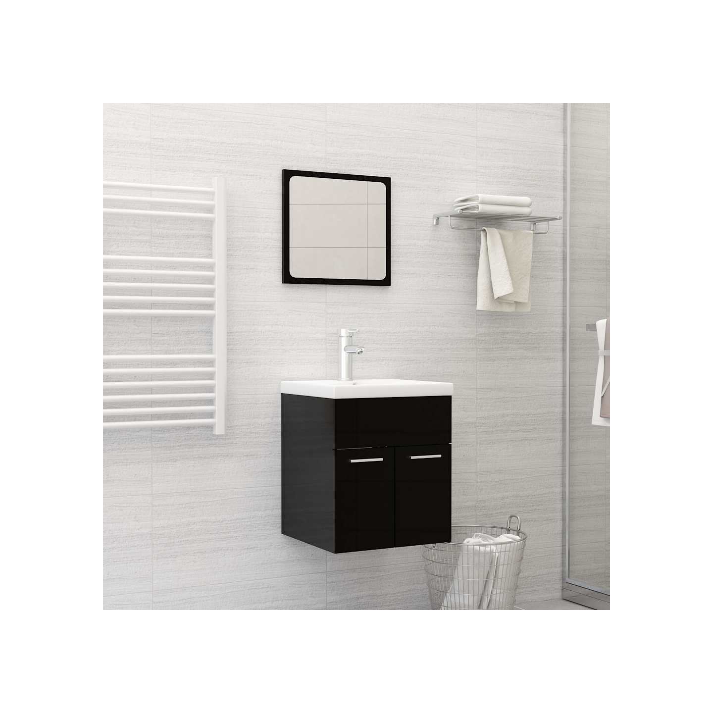 Lavabo encastré avec robinet 42x39x18 cm céramique blanc