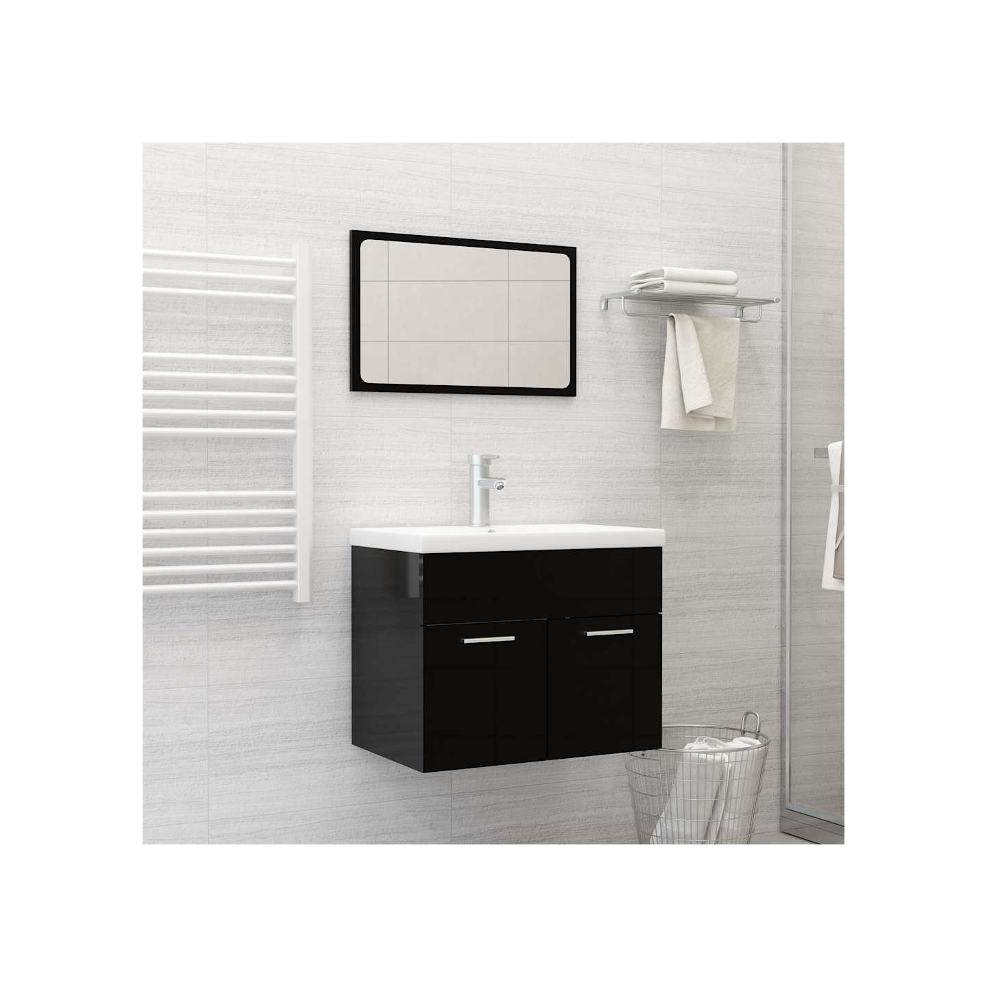 Lavabo encastré avec robinet 61x39x18 cm céramique blanc