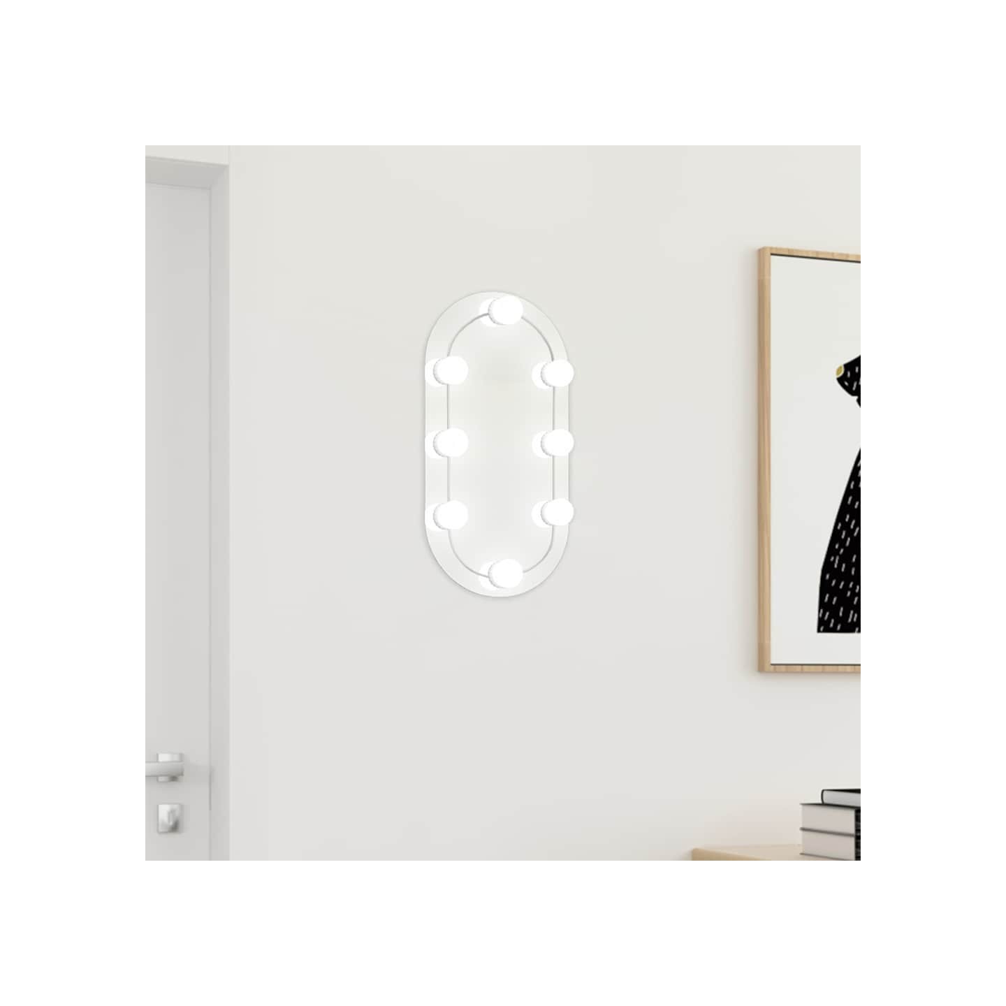 Miroir avec éclairage LED 40x20 cm Verre Ovale