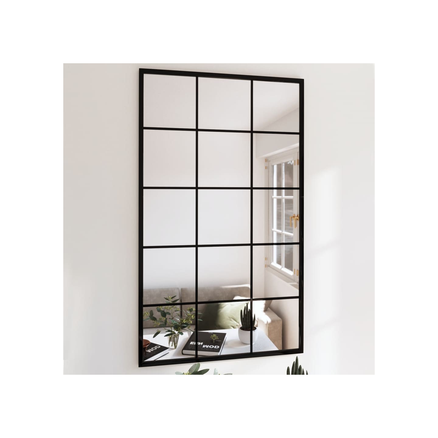 Miroirs muraux 2 pcs noir 100x60 cm métal