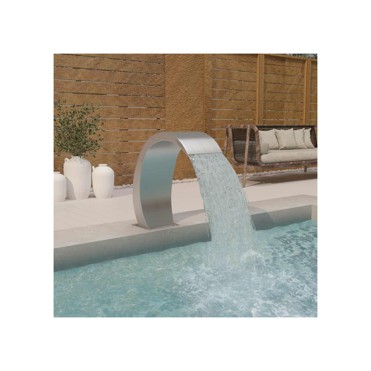 Fontaine de piscine avec LED 22x60x70 cm Acier inoxydable 304