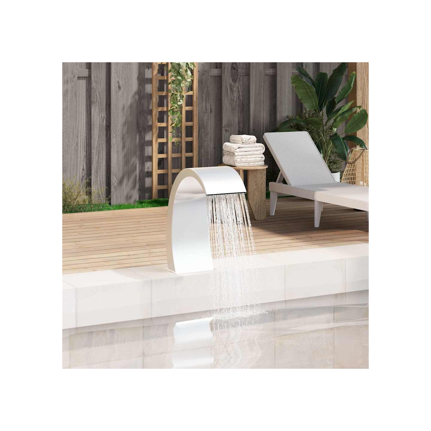 Fontaine de piscine 22x60x70 cm acier inoxydable 304