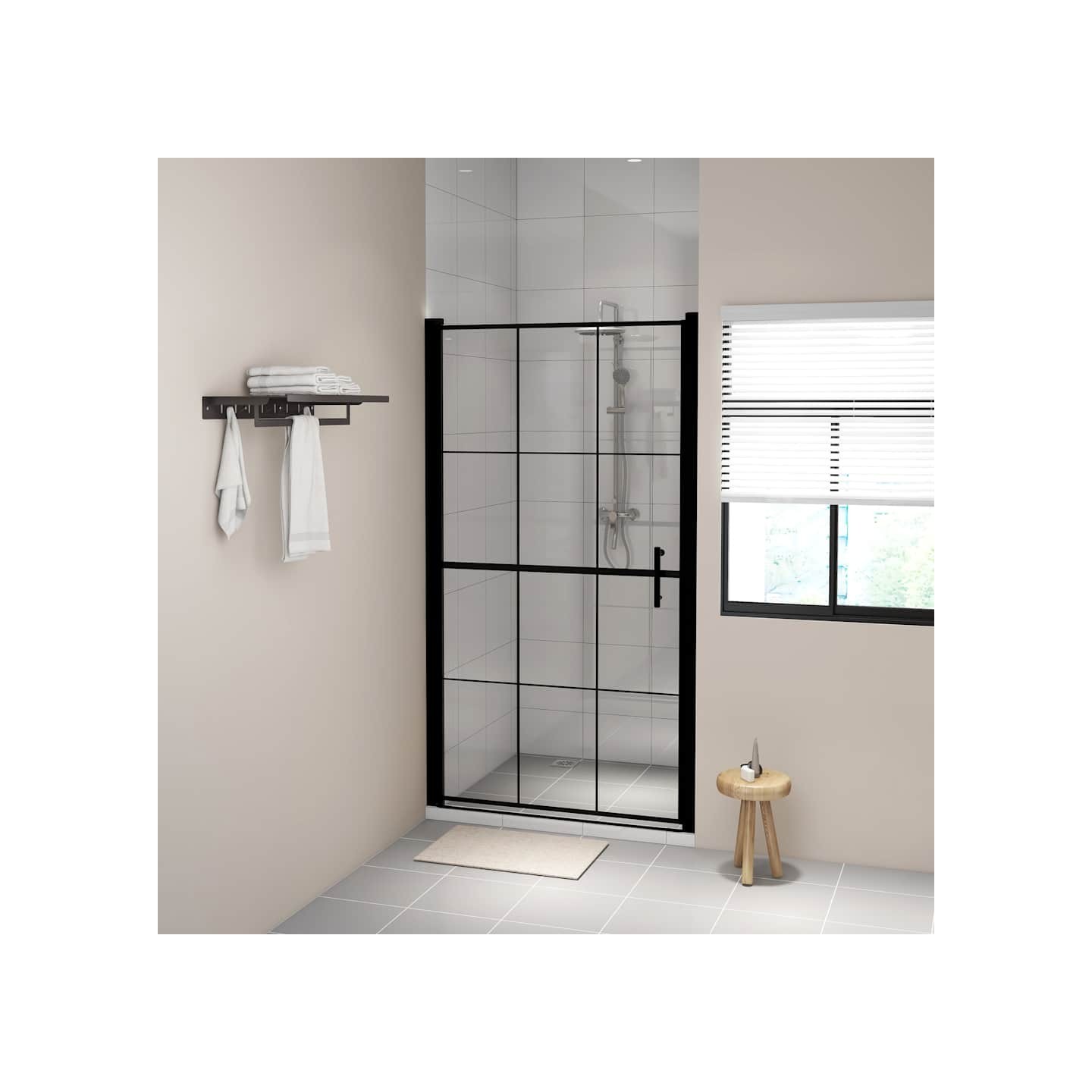 Porte de douche verre trempé 100x178 cm noir