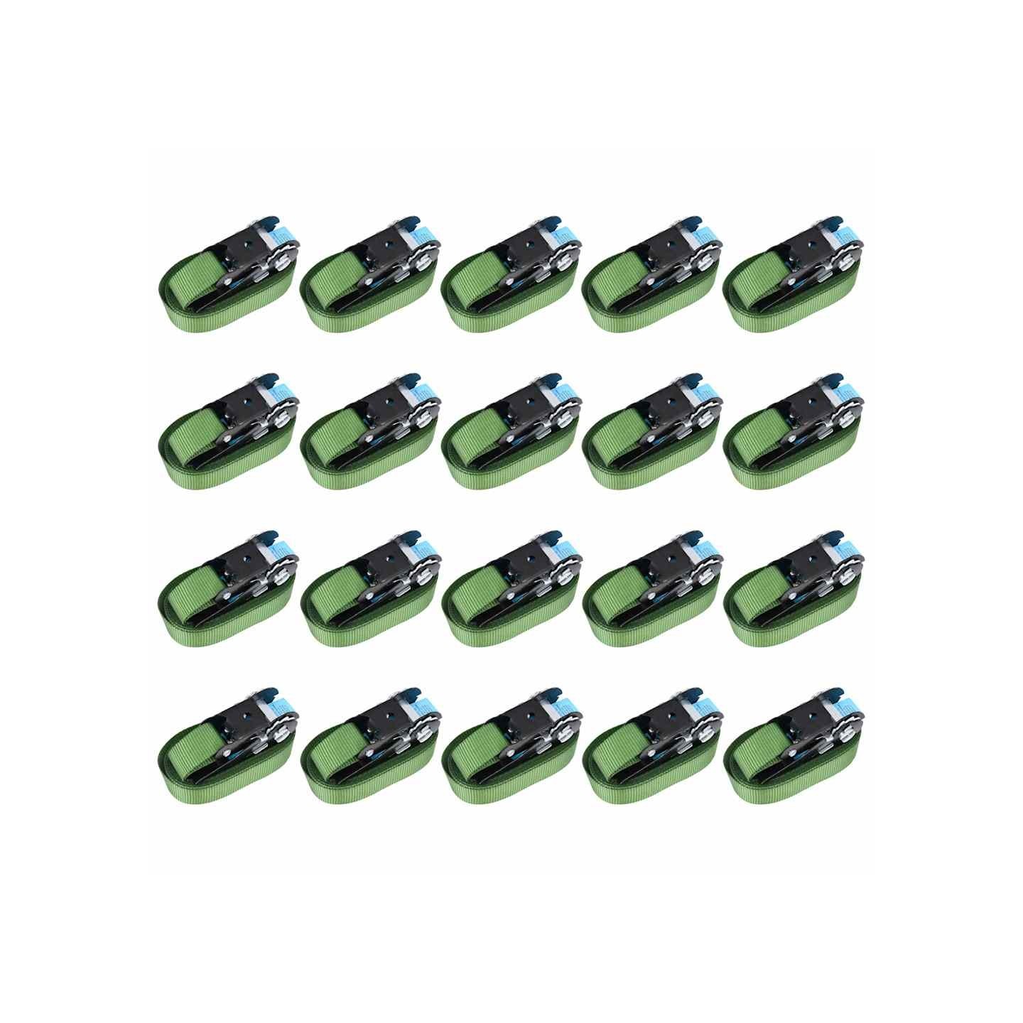 Sangles d’arrimage à cliquet 20 pcs 800 daN 6 m Vert