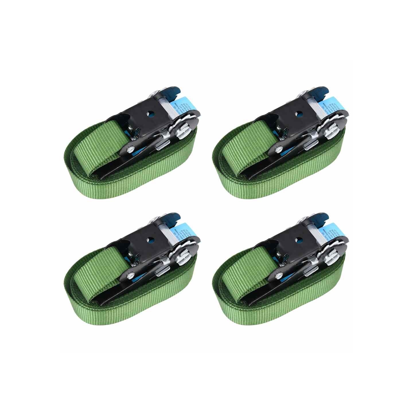 Sangles d’arrimage à cliquet 4 pcs 800 daN 6 m Vert