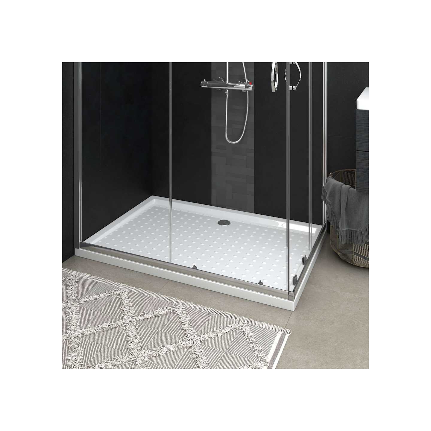 Receveur de douche avec picots Blanc 80x120x4 cm ABS