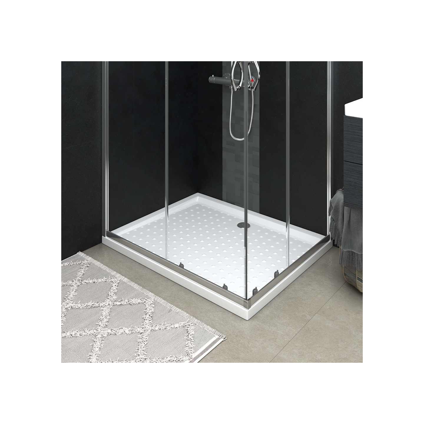 Receveur de douche avec picots Blanc 80x100x4 cm ABS