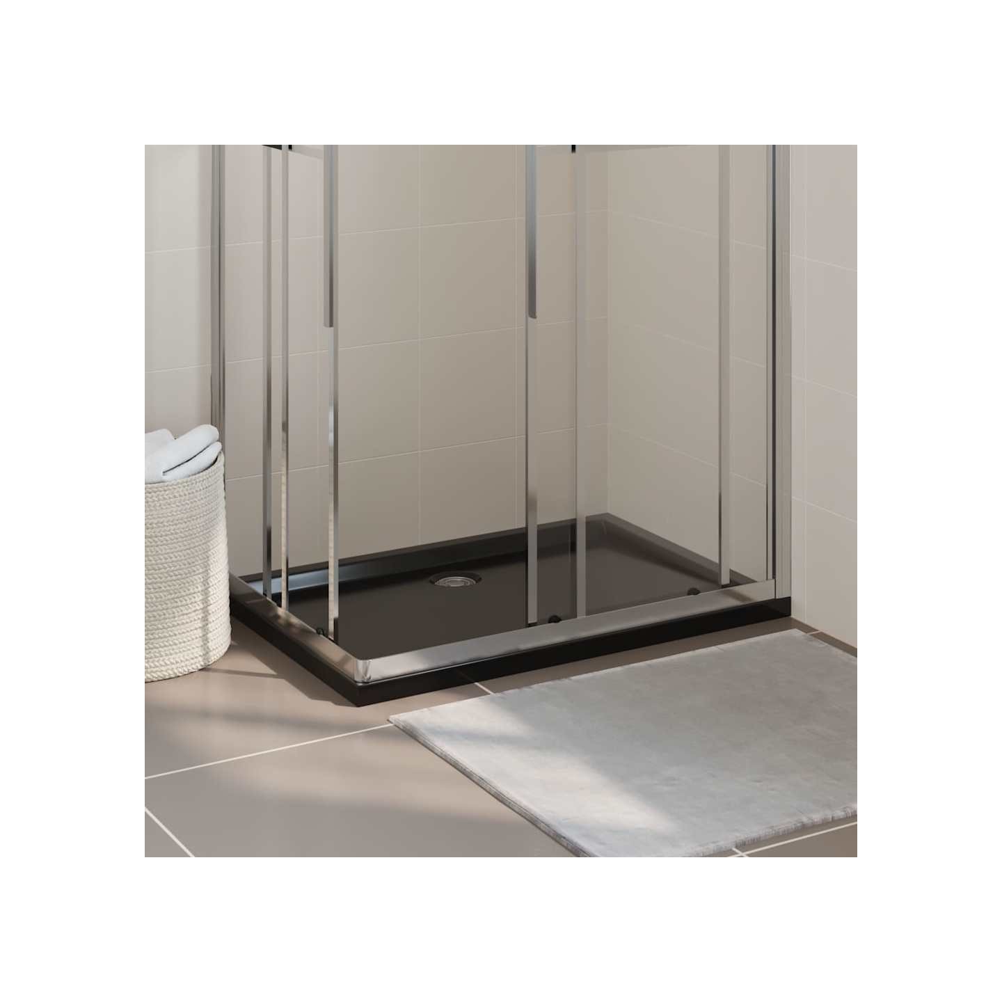 Receveur de douche rectangulaire ABS Noir 70x100 cm