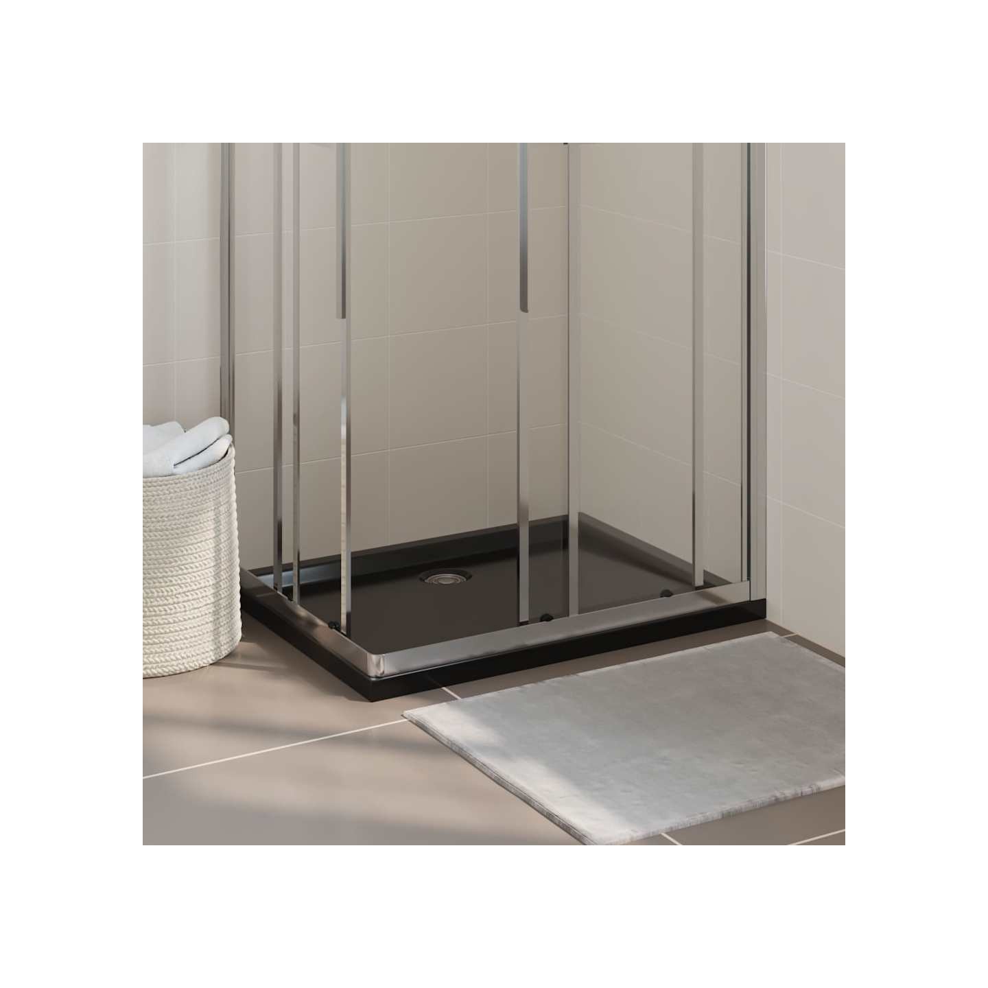 Receveur de douche rectangulaire ABS Noir 70x90 cm