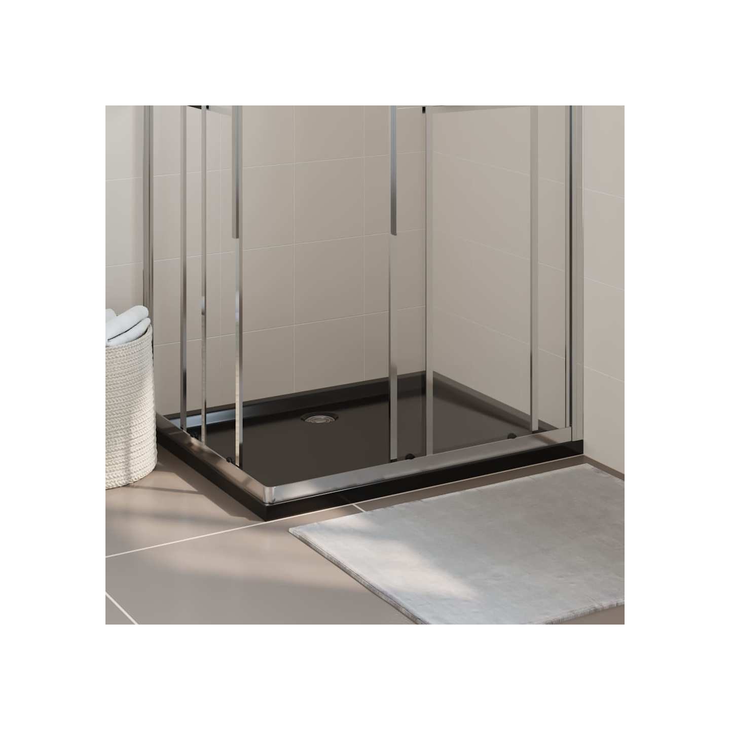 Receveur de douche rectangulaire ABS Noir 80x100 cm