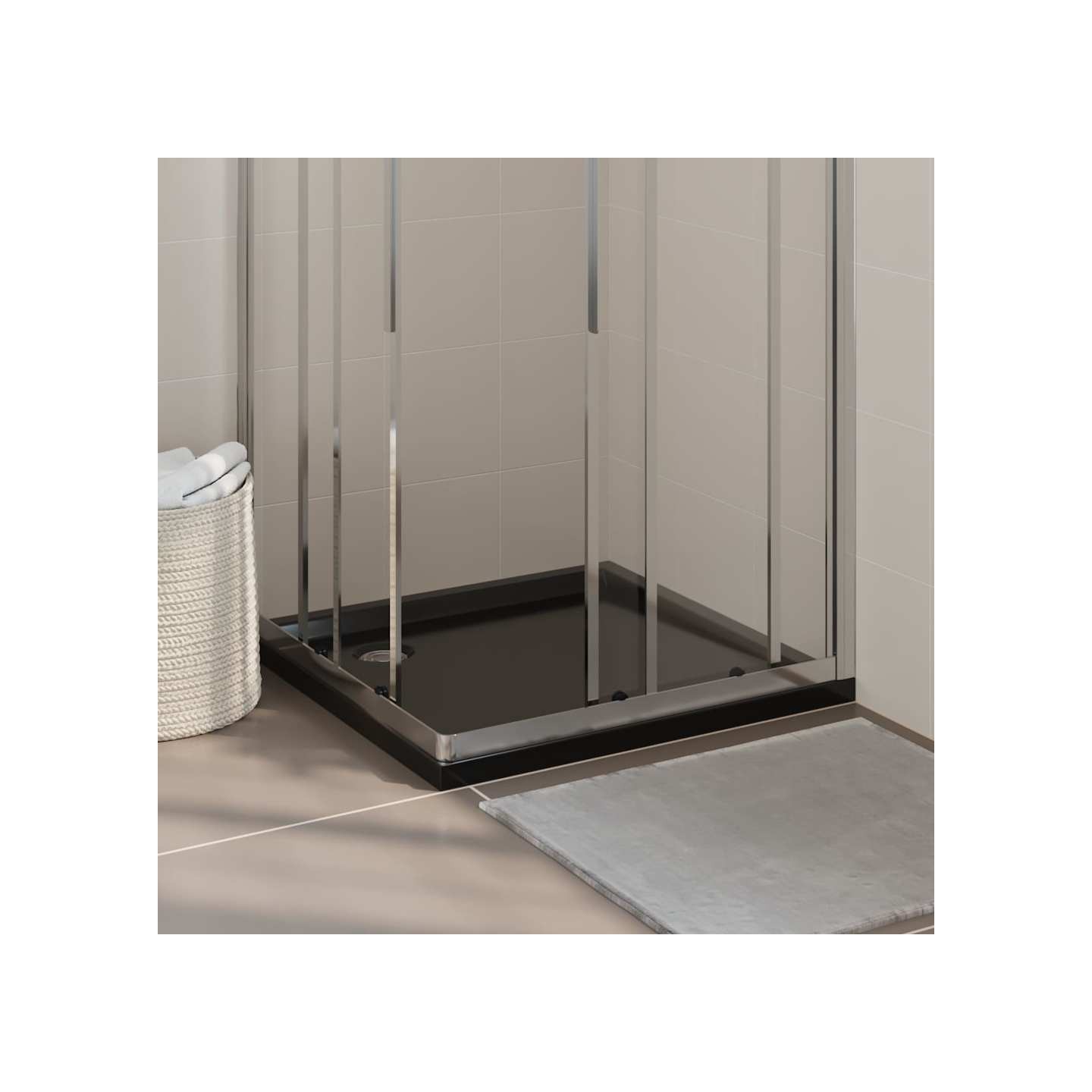 Receveur de douche carré ABS Noir 80x80 cm