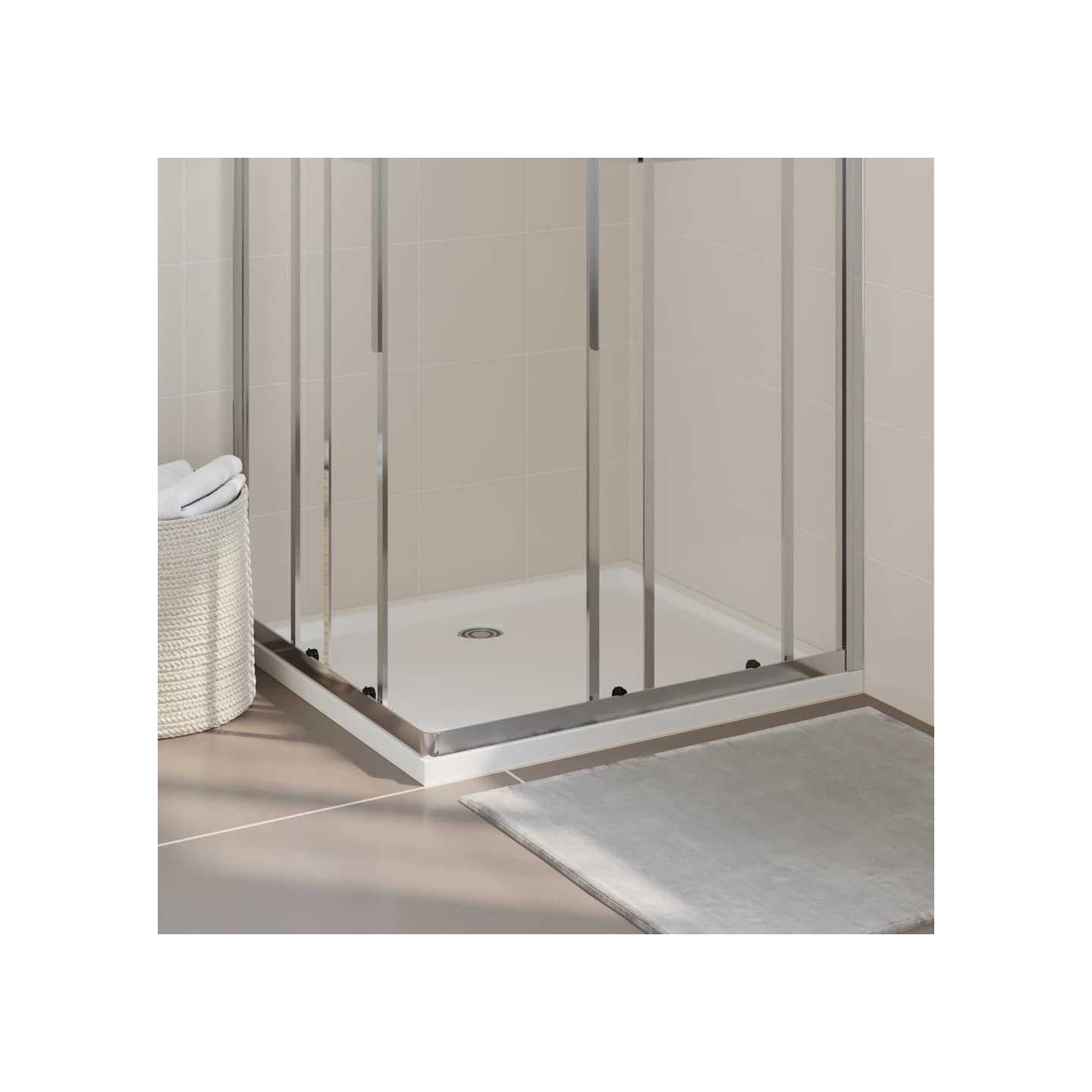 Receveur de douche rectangulaire ABS Blanc 80x90 cm