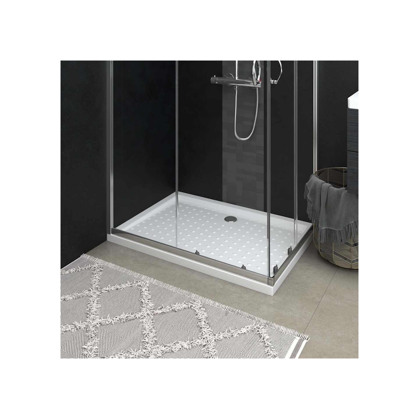 Receveur de douche avec picots Blanc 70x100x4 cm ABS
