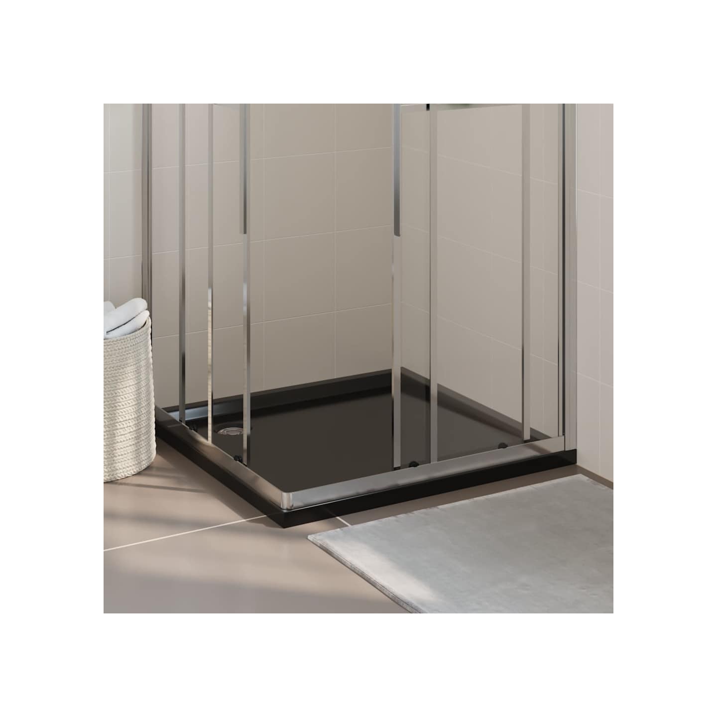 Receveur de douche carré ABS Noir 90x90 cm