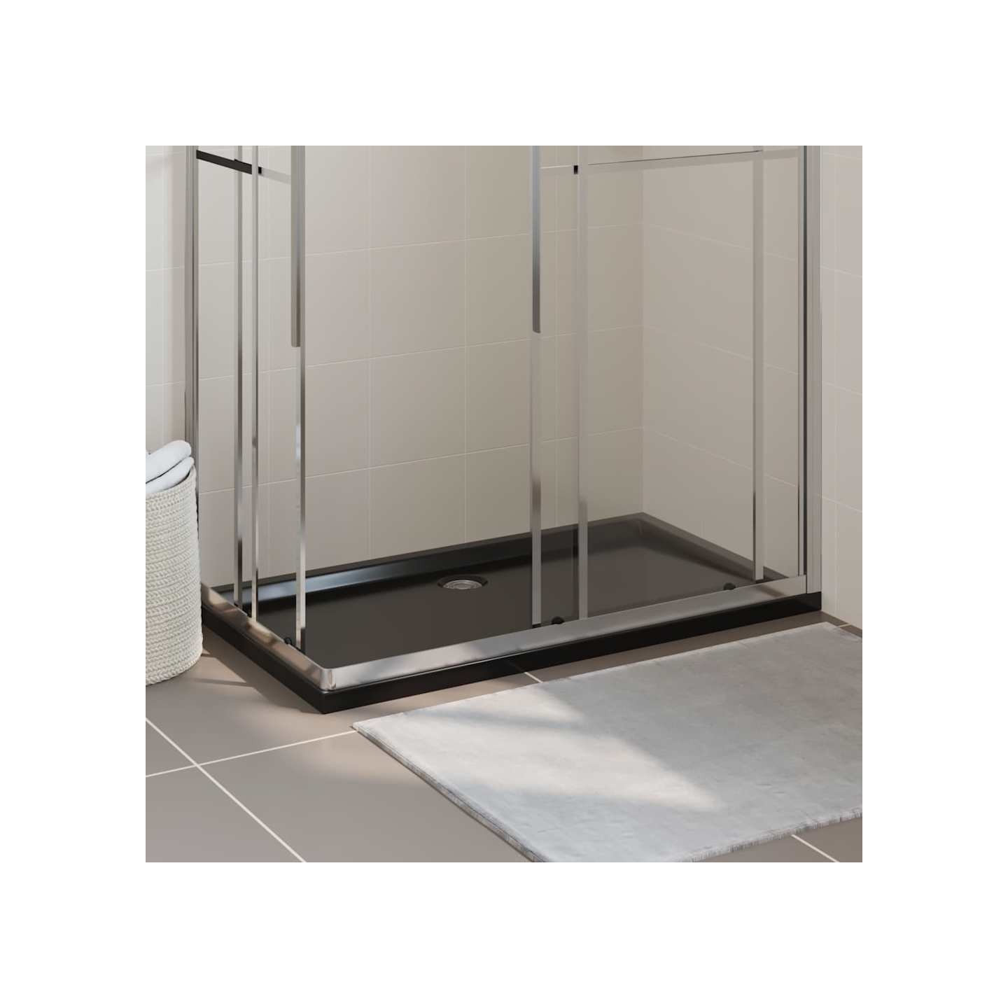 Receveur de douche rectangulaire ABS Noir 70x120 cm