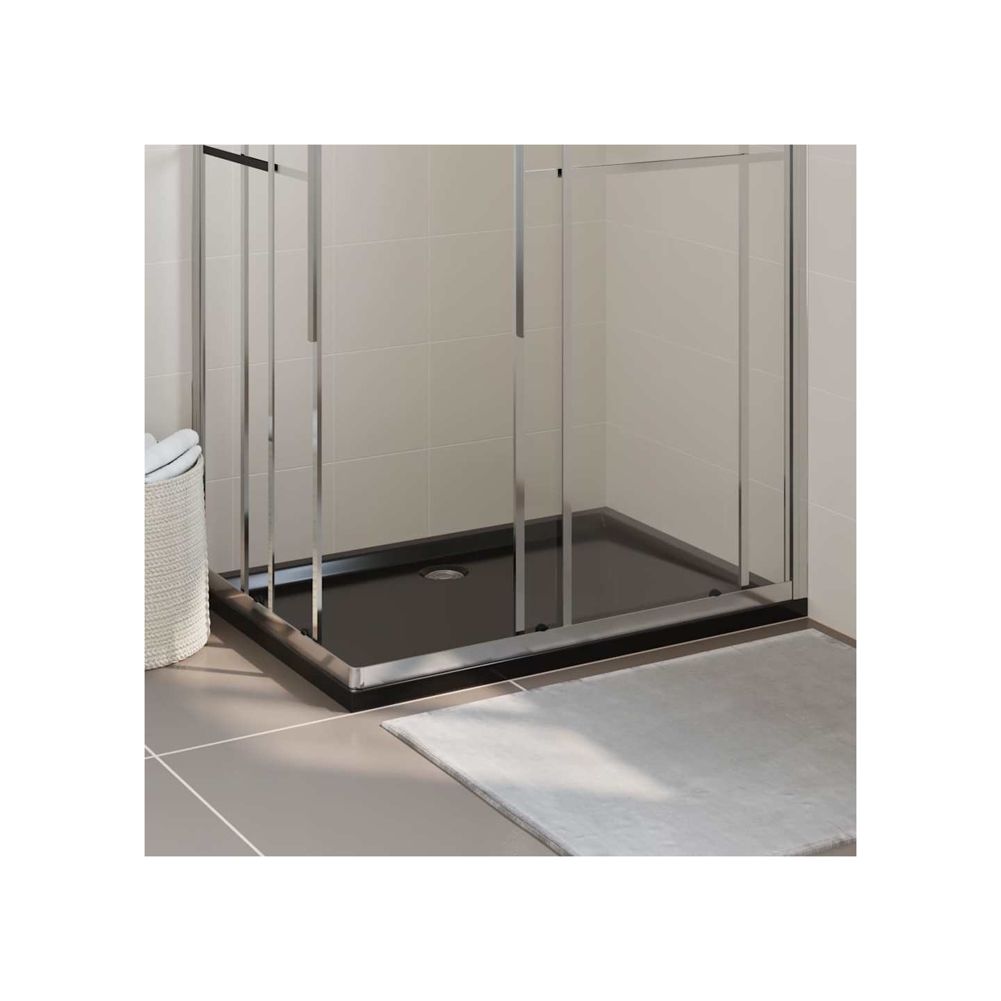 Receveur de douche rectangulaire ABS Noir 80x110 cm