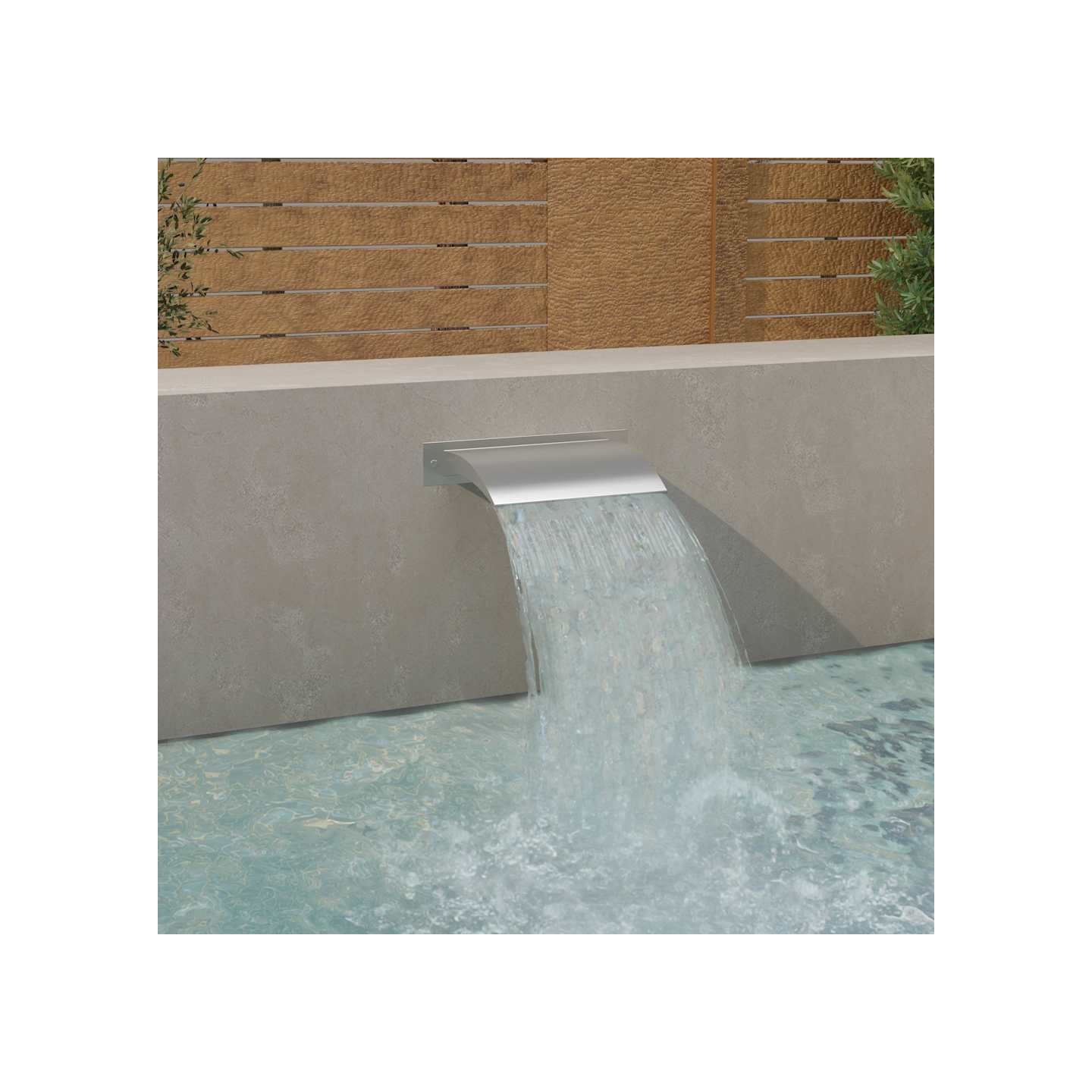Fontaine de piscine argenté 45x26x13 cm acier inoxydable