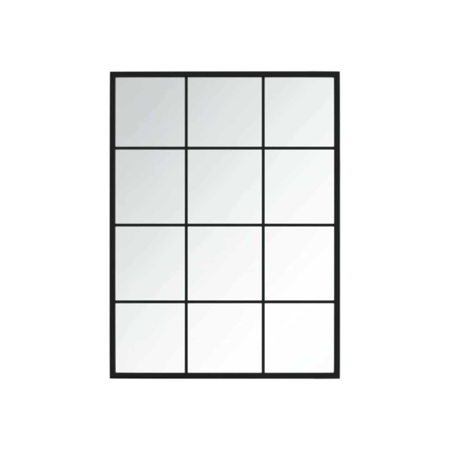 Miroir mural noir 80x60 cm métal