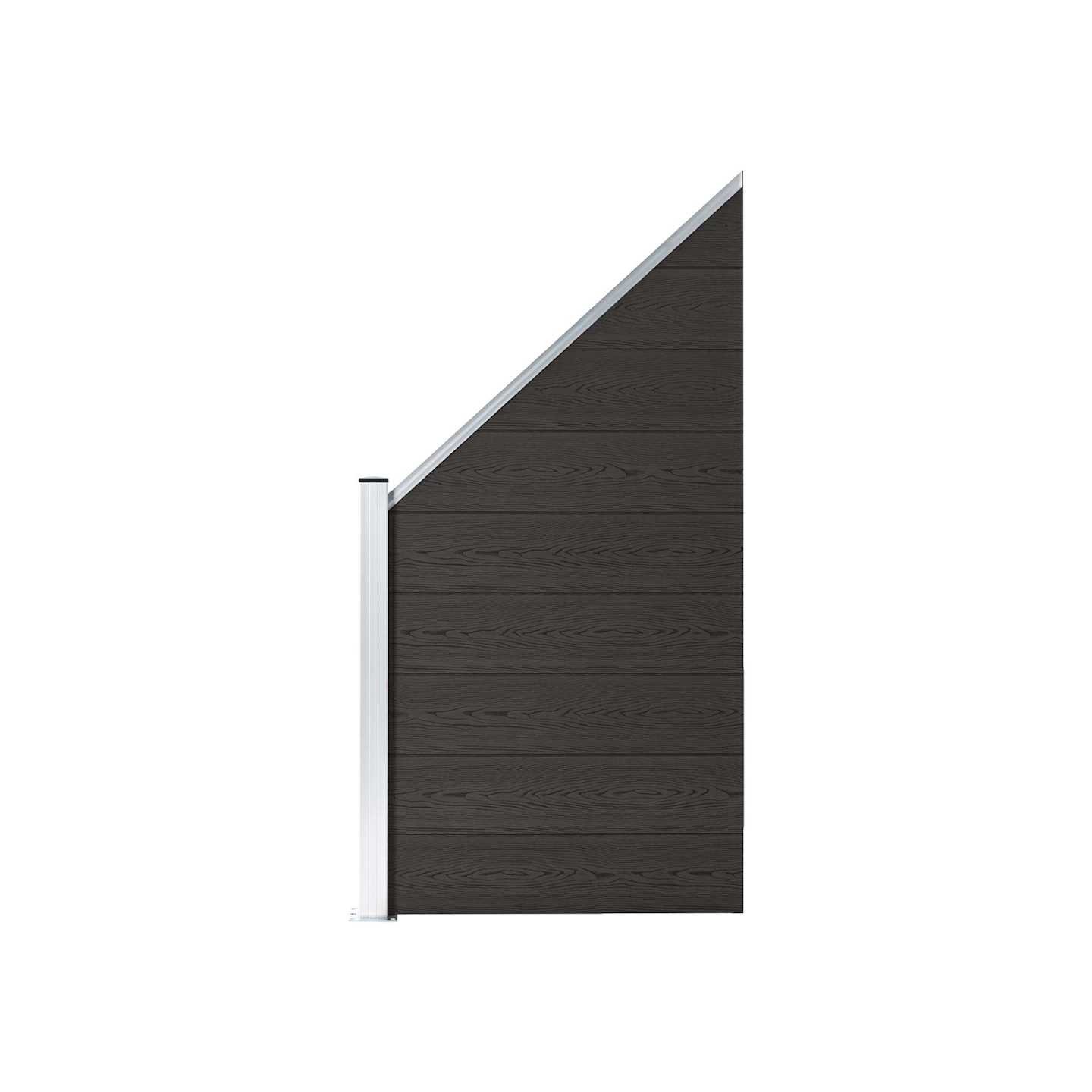 Panneau de clôture WPC 95x(105-180) cm Noir