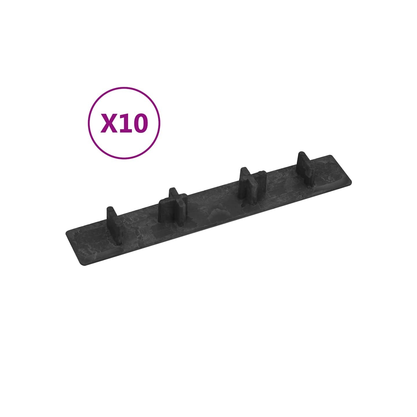 Embouts de terrasse 10 pcs Noir Plastique