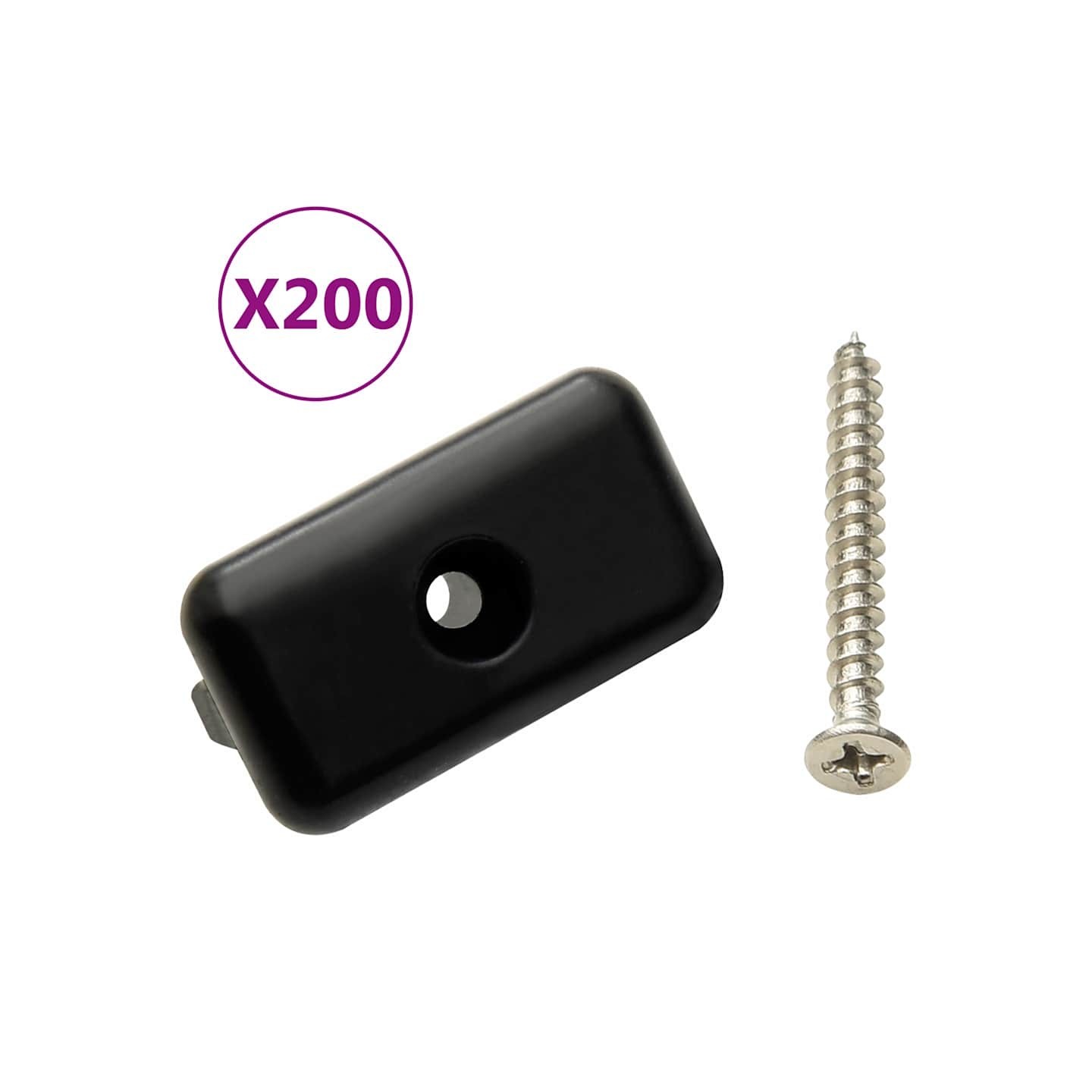 Clips de fixation et vis 200 pcs Plastique et inox 304