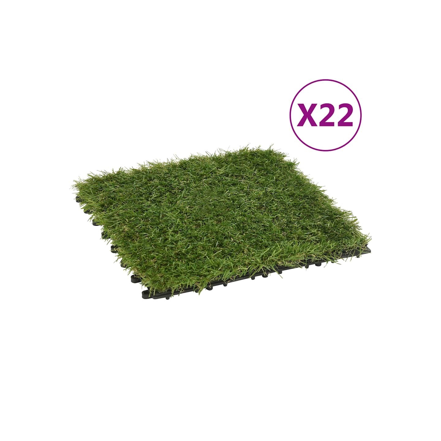 Carreaux de gazon artificiel 22 pcs Vert 30x30 cm