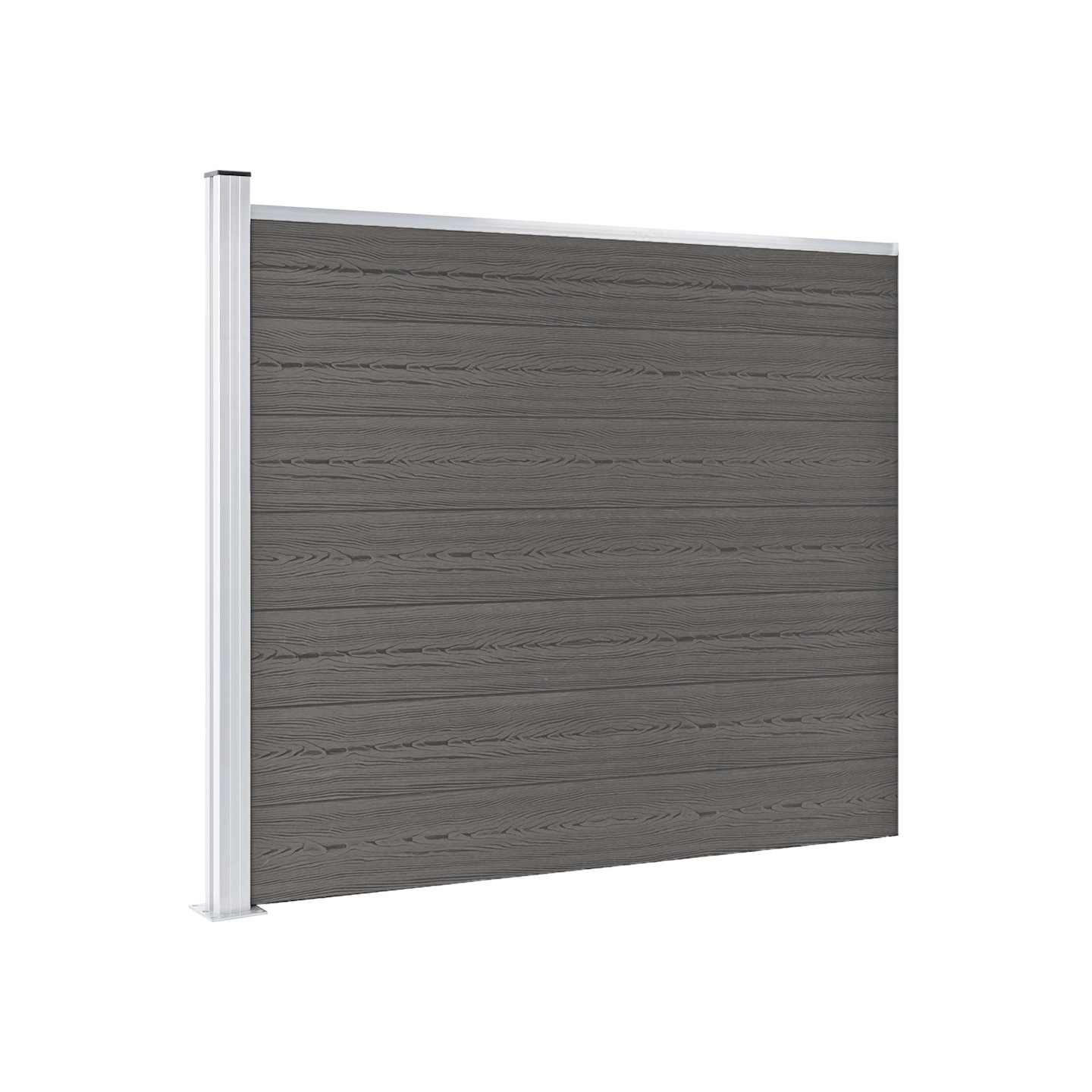 Panneau de clôture WPC 175x146 cm Gris