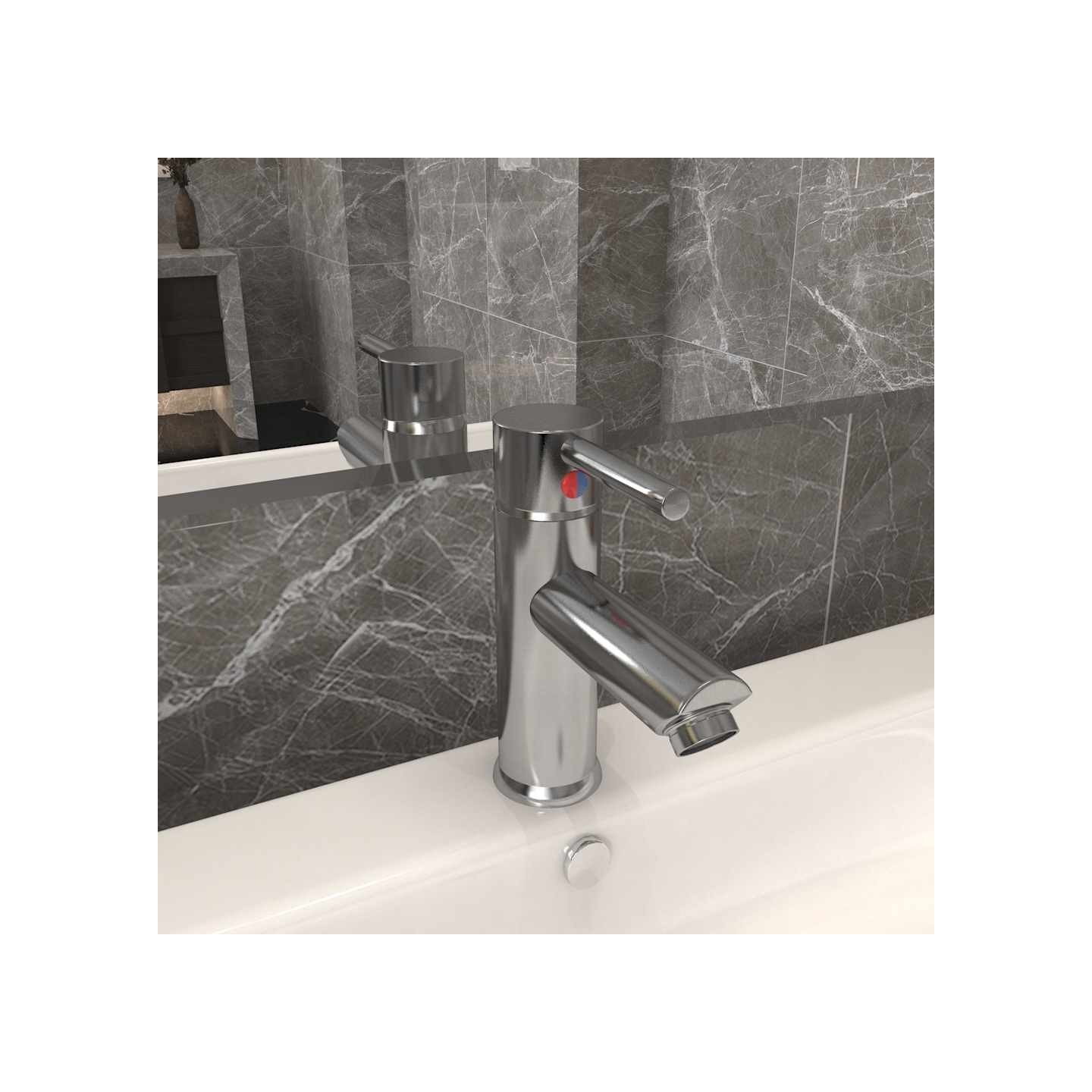 Robinet de lavabo de salle de bain Argenté 130x176 mm