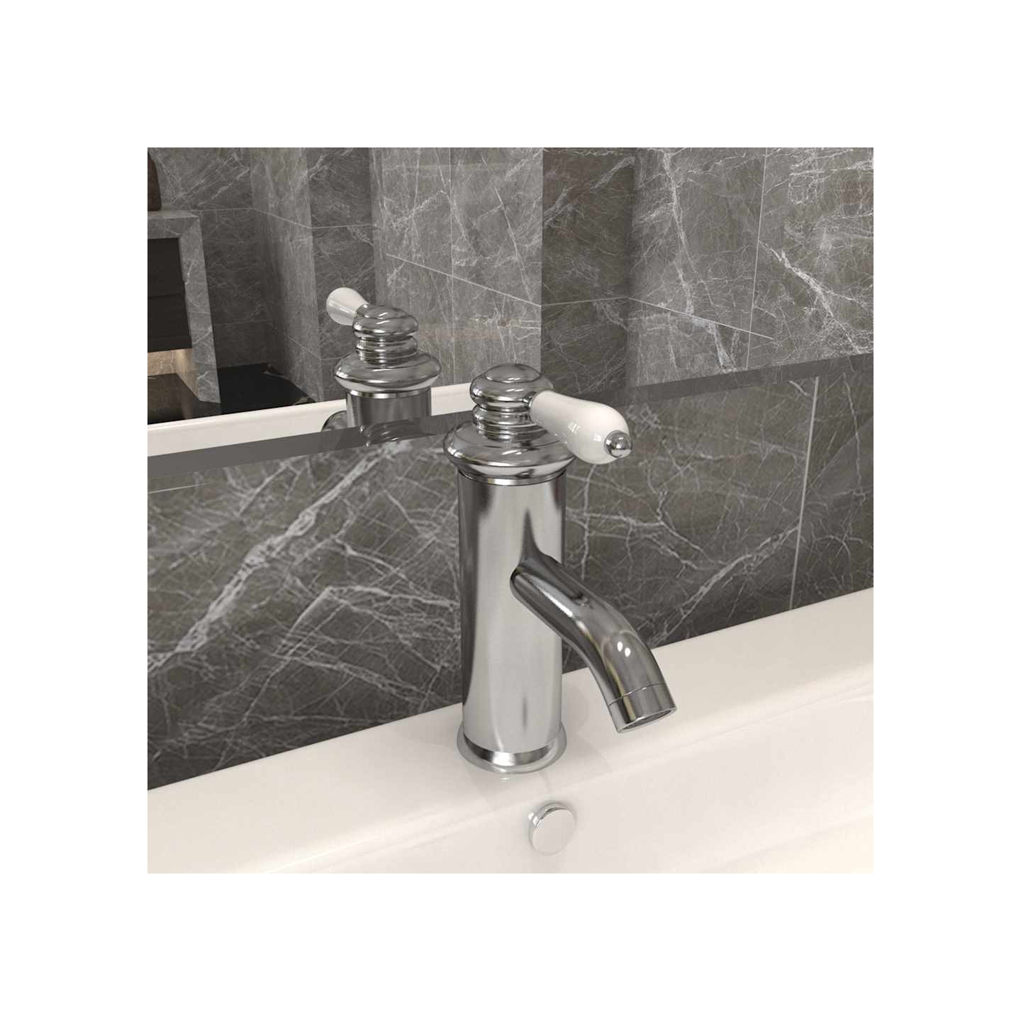 Robinet de lavabo de salle de bain Argenté 130x180 mm