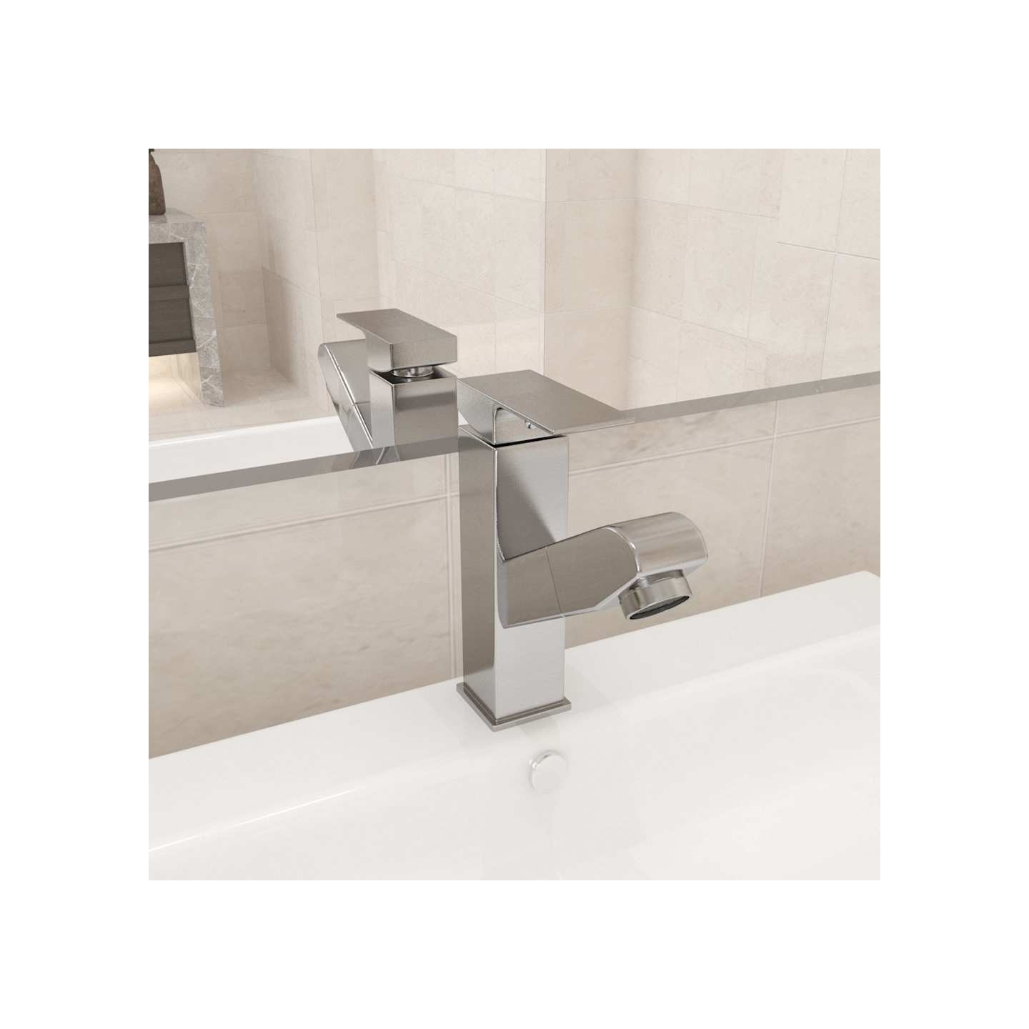 Robinet de lavabo rétractable de bain Argenté 157x172 mm