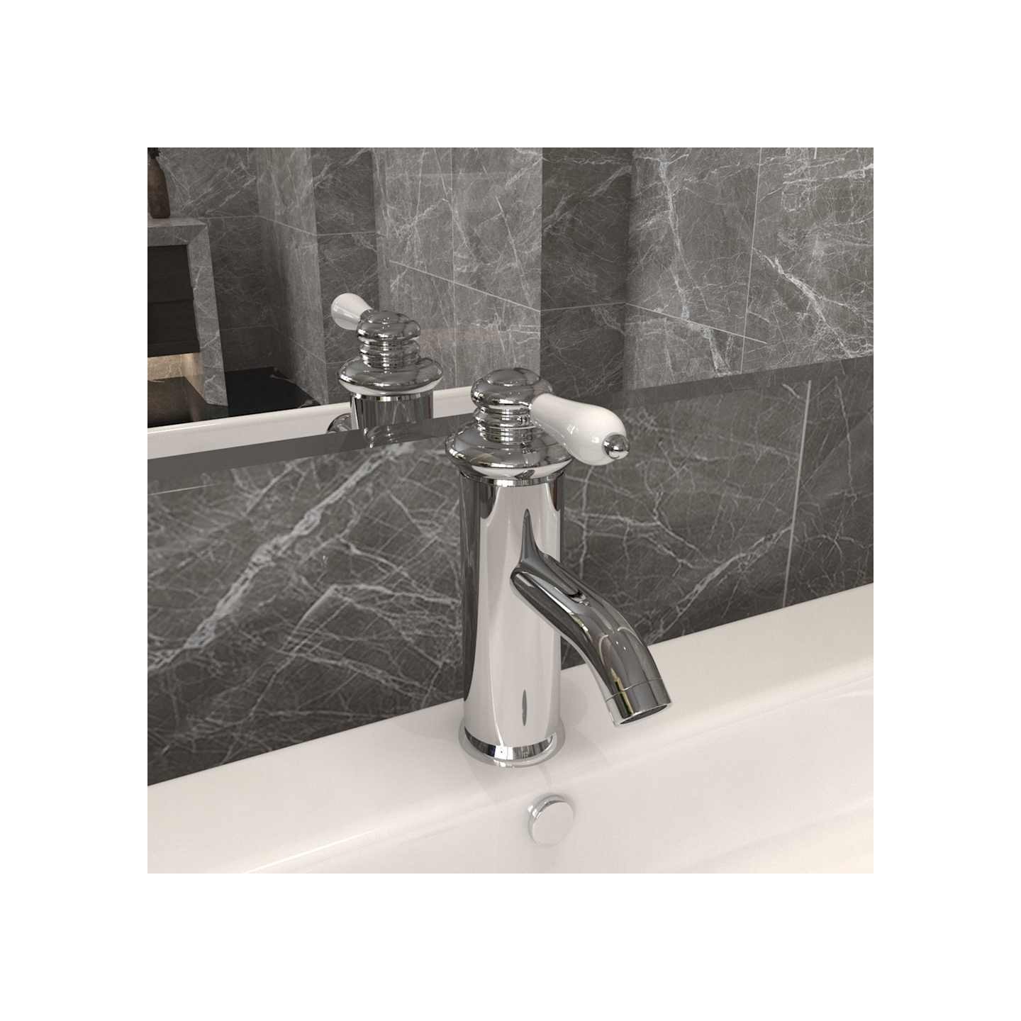 Robinet de lavabo de salle de bain Finition chromée 130x180 mm