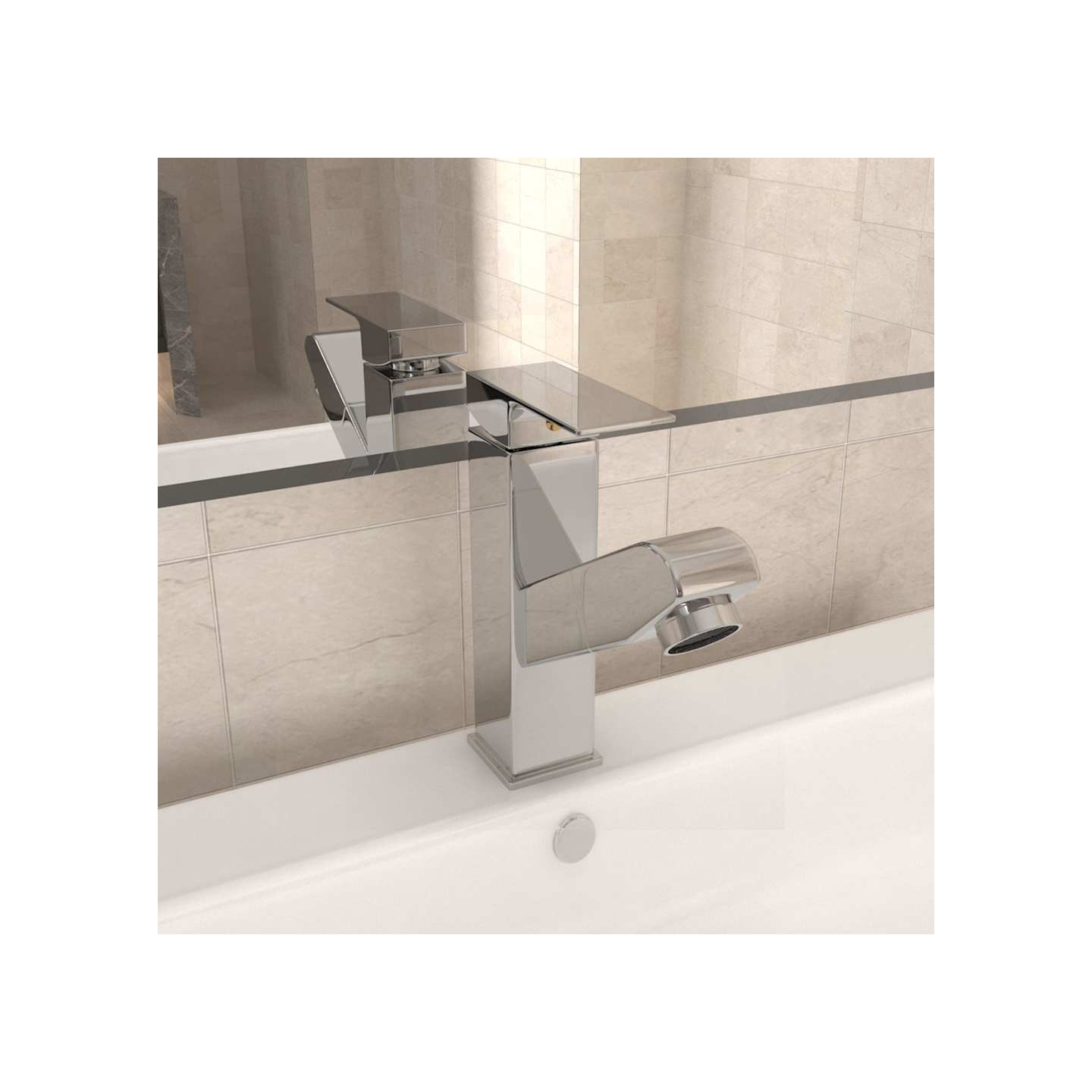 Robinet de lavabo rétractable Finition chromée 157x172 mm