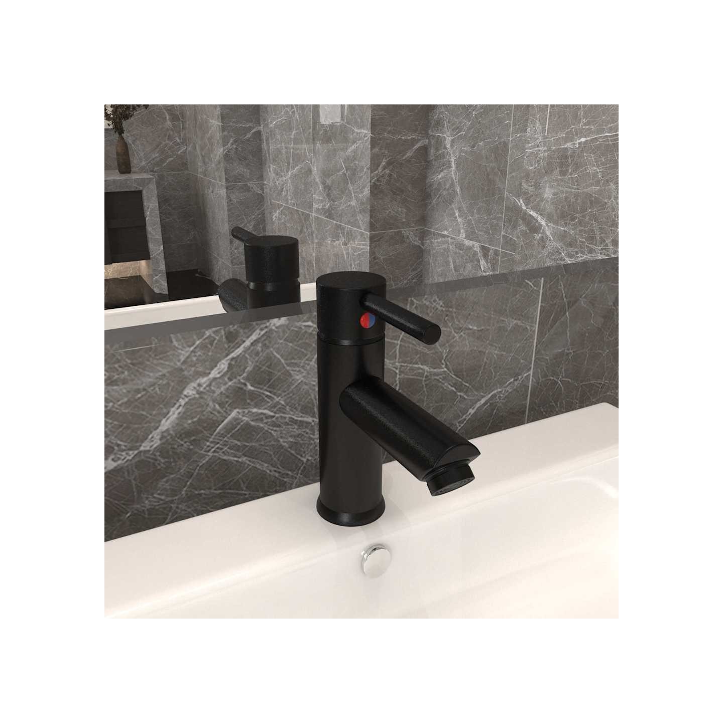 Robinet de lavabo de salle de bain Noir 130x176 mm