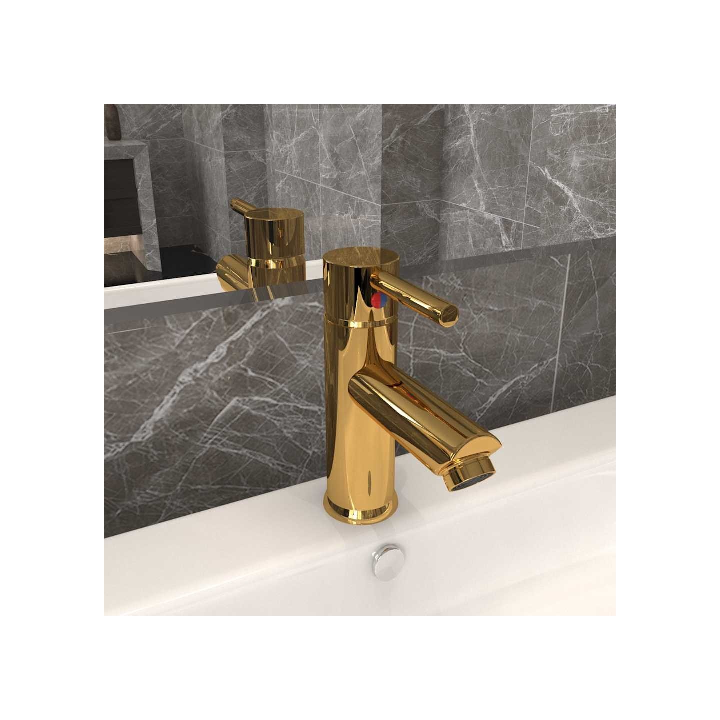 Robinet de lavabo de salle de bain Doré 130x176 mm