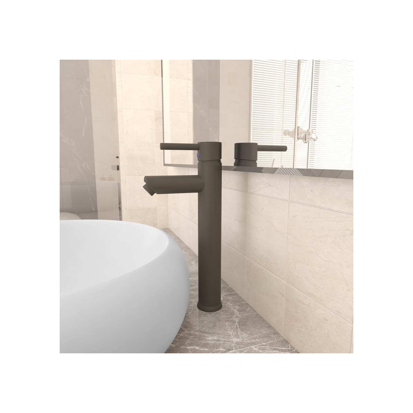 Mitigeur de salle de bain Gris 12x30 cm