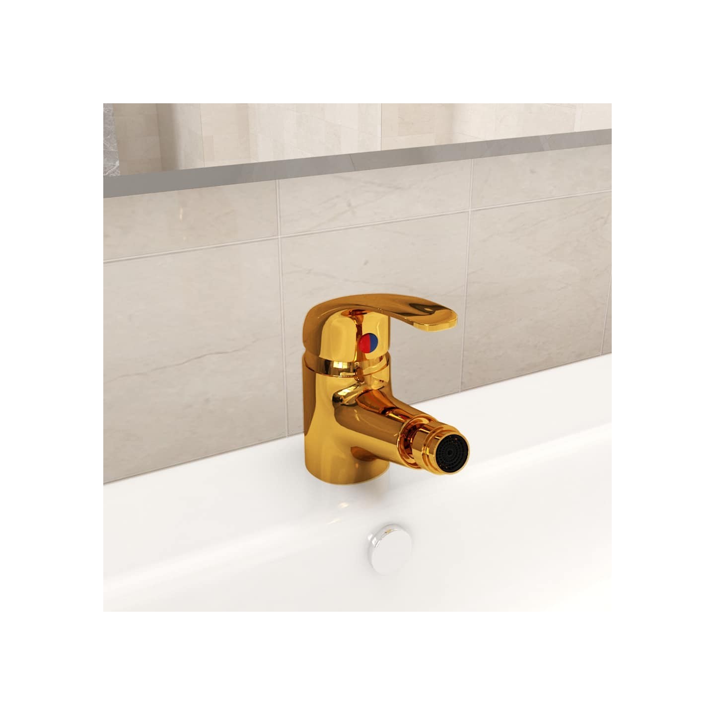 Mitigeur de bidet de salle de bain Doré 13x12 cm