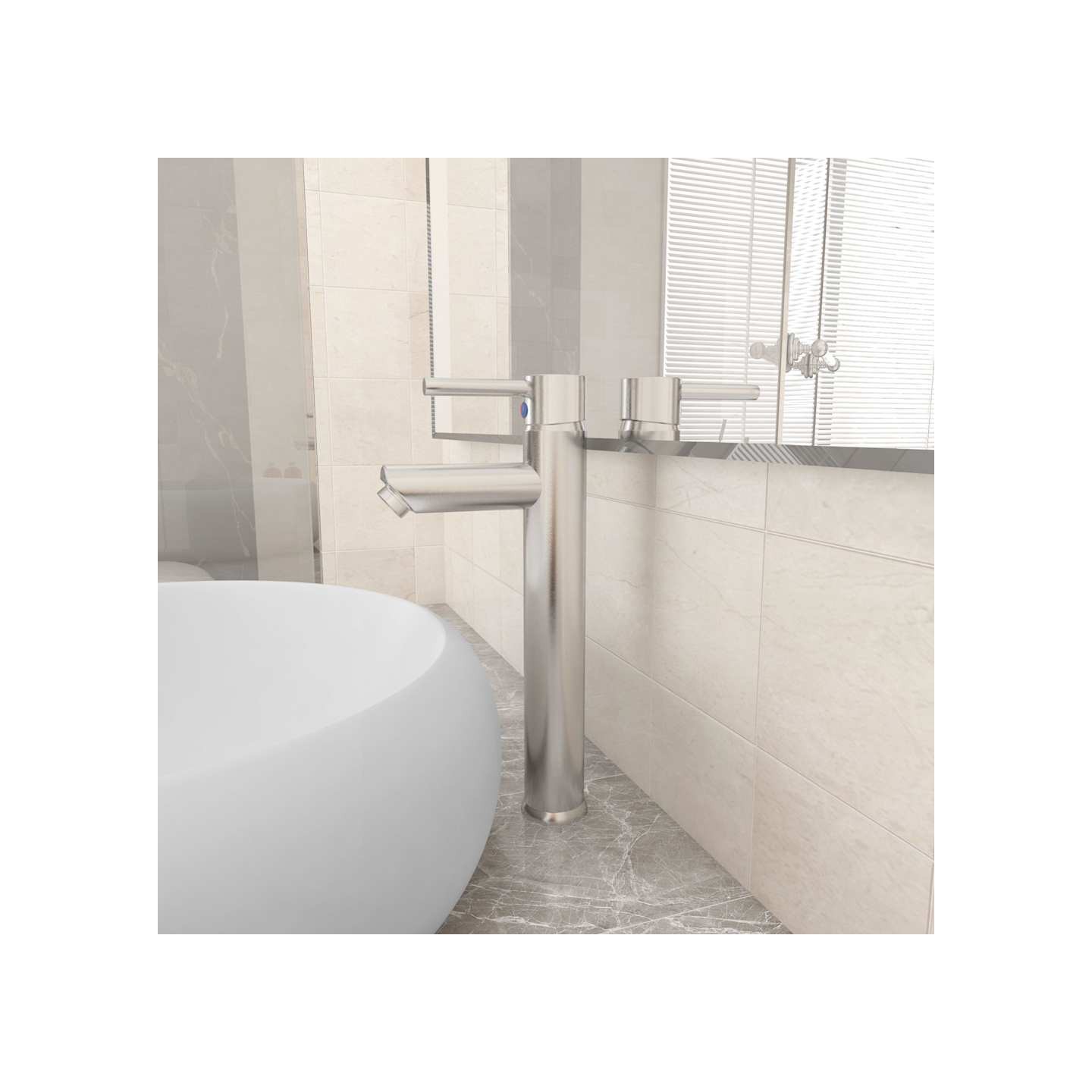 Mitigeur de salle de bain Nickel 12x30 cm
