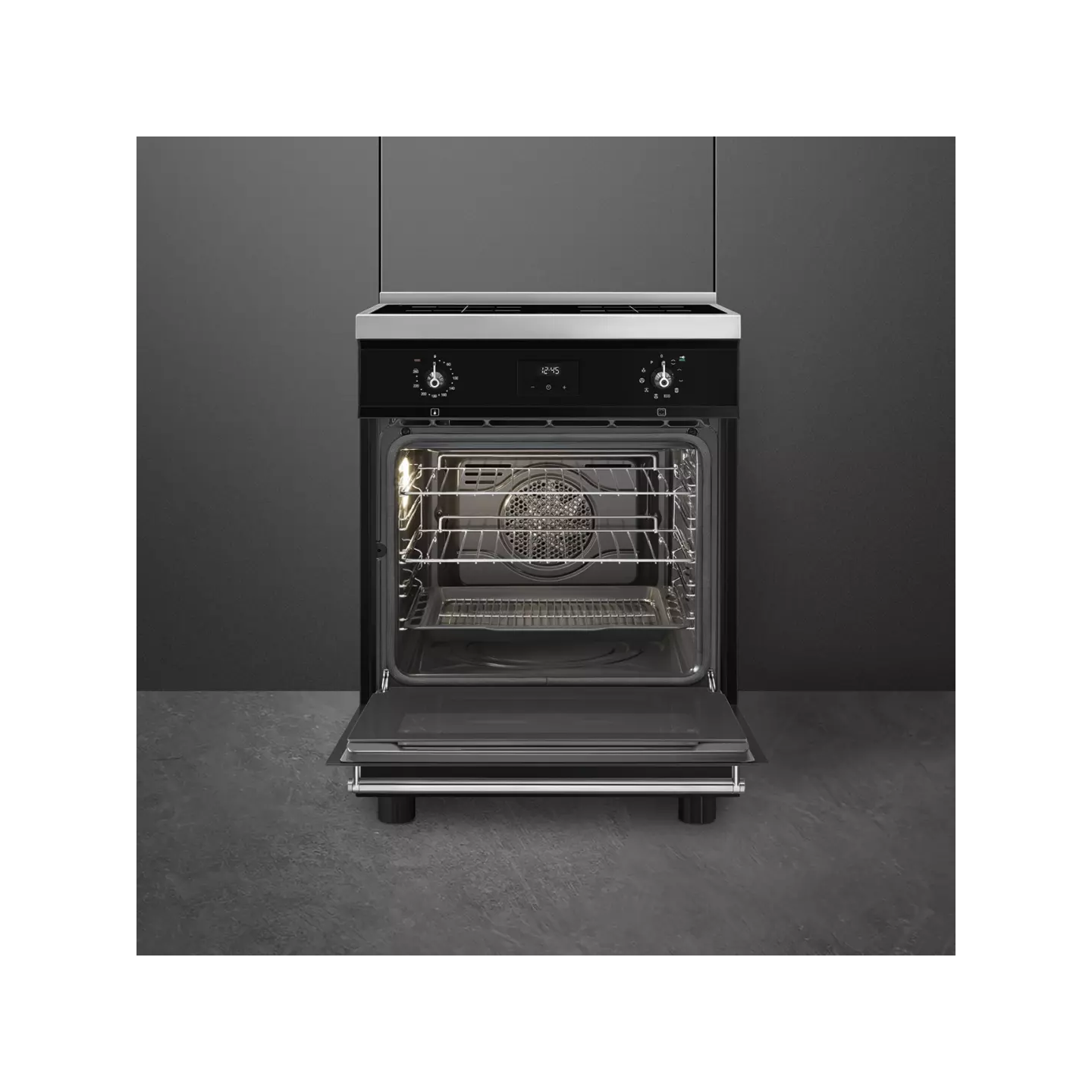 Cuisinière induction Smeg C6IPBLT2 noire four 70 L | Nimestore